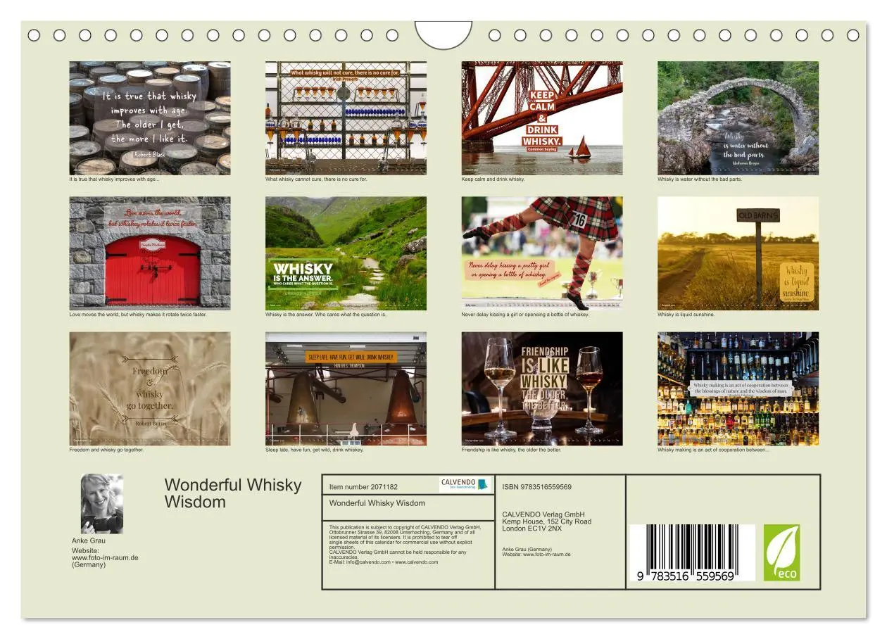 Bild: 9783516559569 | Wonderful Whisky Wisdom (Wall Calendar 2026 DIN A4 landscape),...