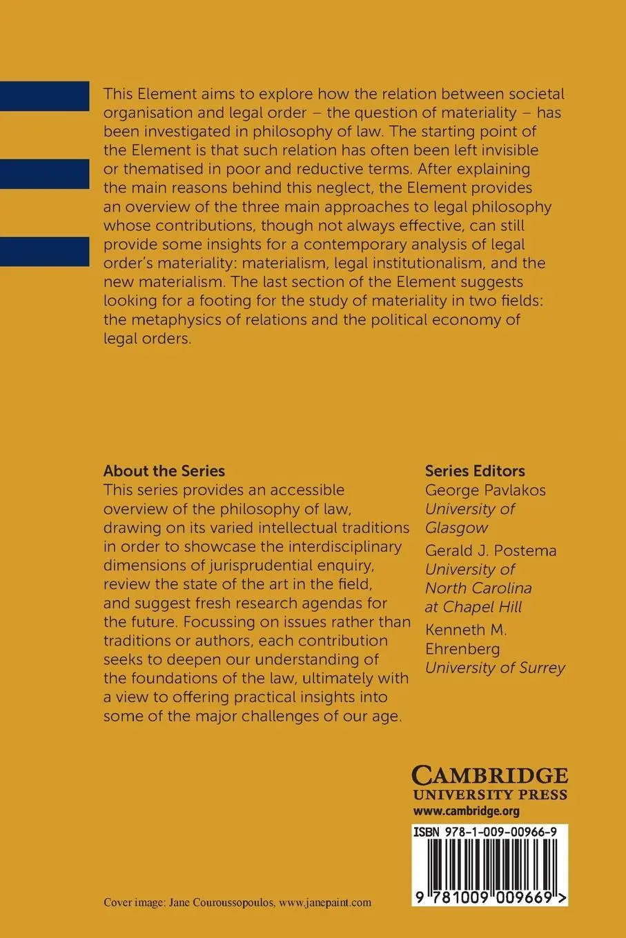 Rückseite: 9781009009669 | The Materiality of the Legal Order | Marco Goldoni | Taschenbuch