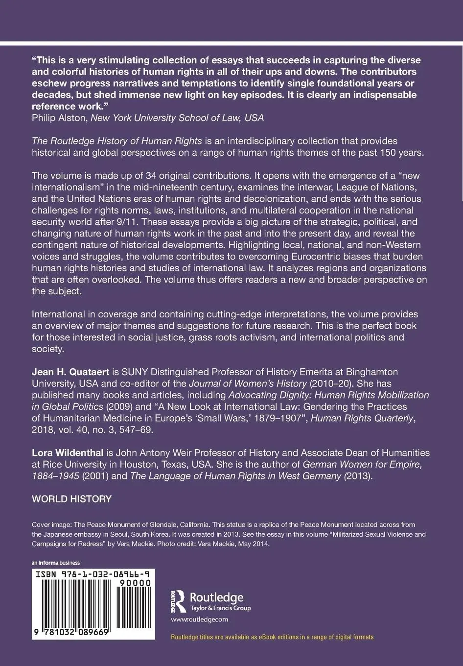 Rückseite: 9781032089669 | The Routledge History of Human Rights | Jean Quataert (u. a.) | Buch