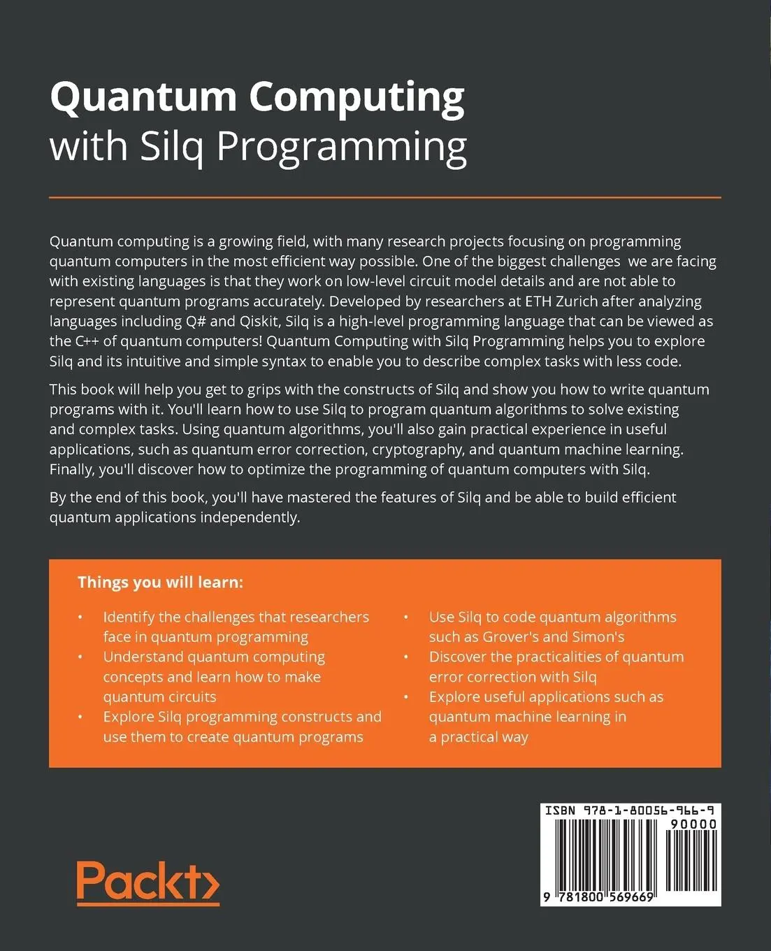 Rückseite: 9781800569669 | Quantum Computing with Silq Programming | Srinjoy Ganguly (u. a.)