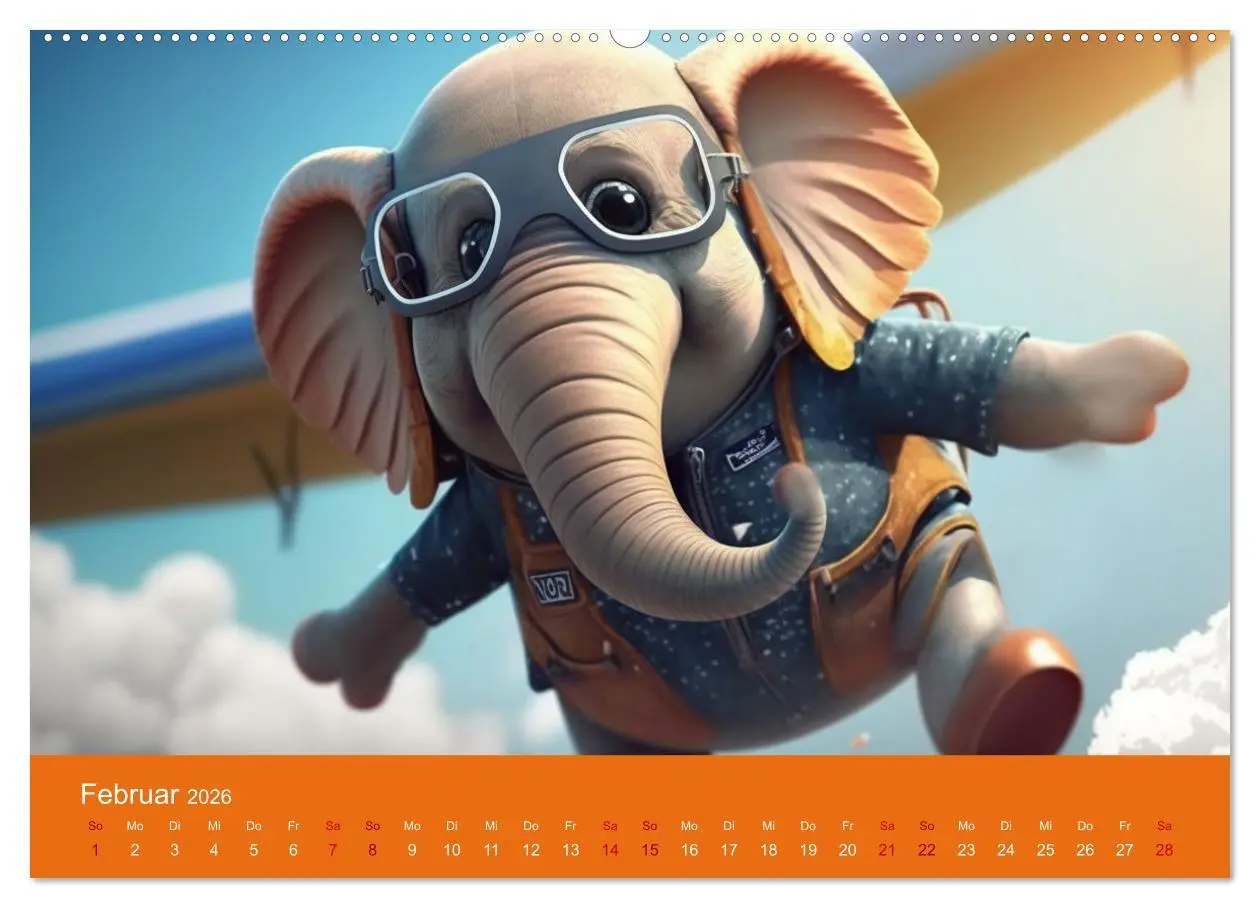 Bild: 9783457529669 | Die lustigen Dickhäuter. Ein Kalender für gute Laune (hochwertiger...