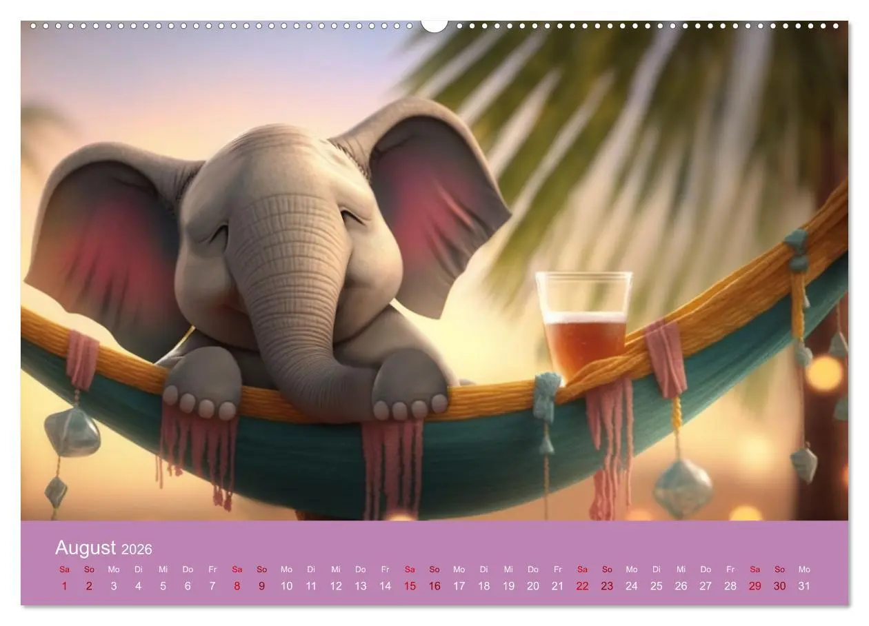 Bild: 9783457529669 | Die lustigen Dickhäuter. Ein Kalender für gute Laune (hochwertiger...