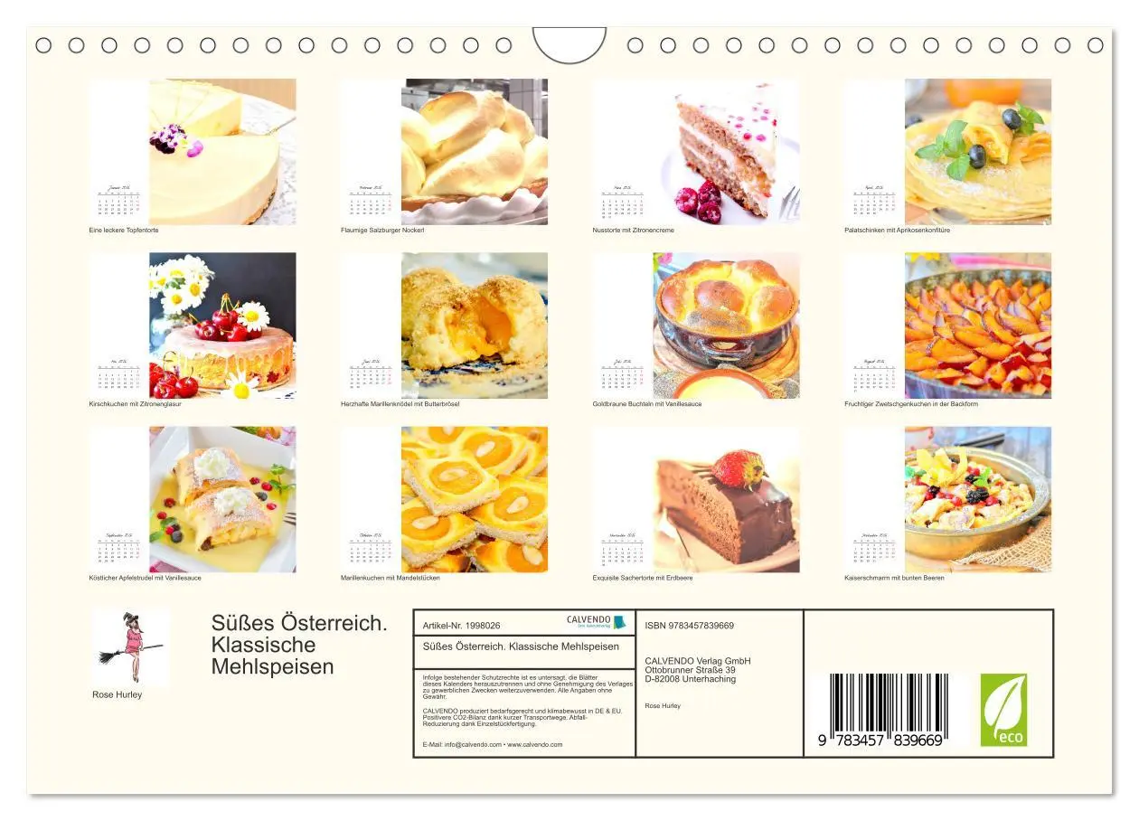 Bild: 9783457839669 | Süßes Österreich. Klassische Mehlspeisen (Wandkalender 2026 DIN A4...