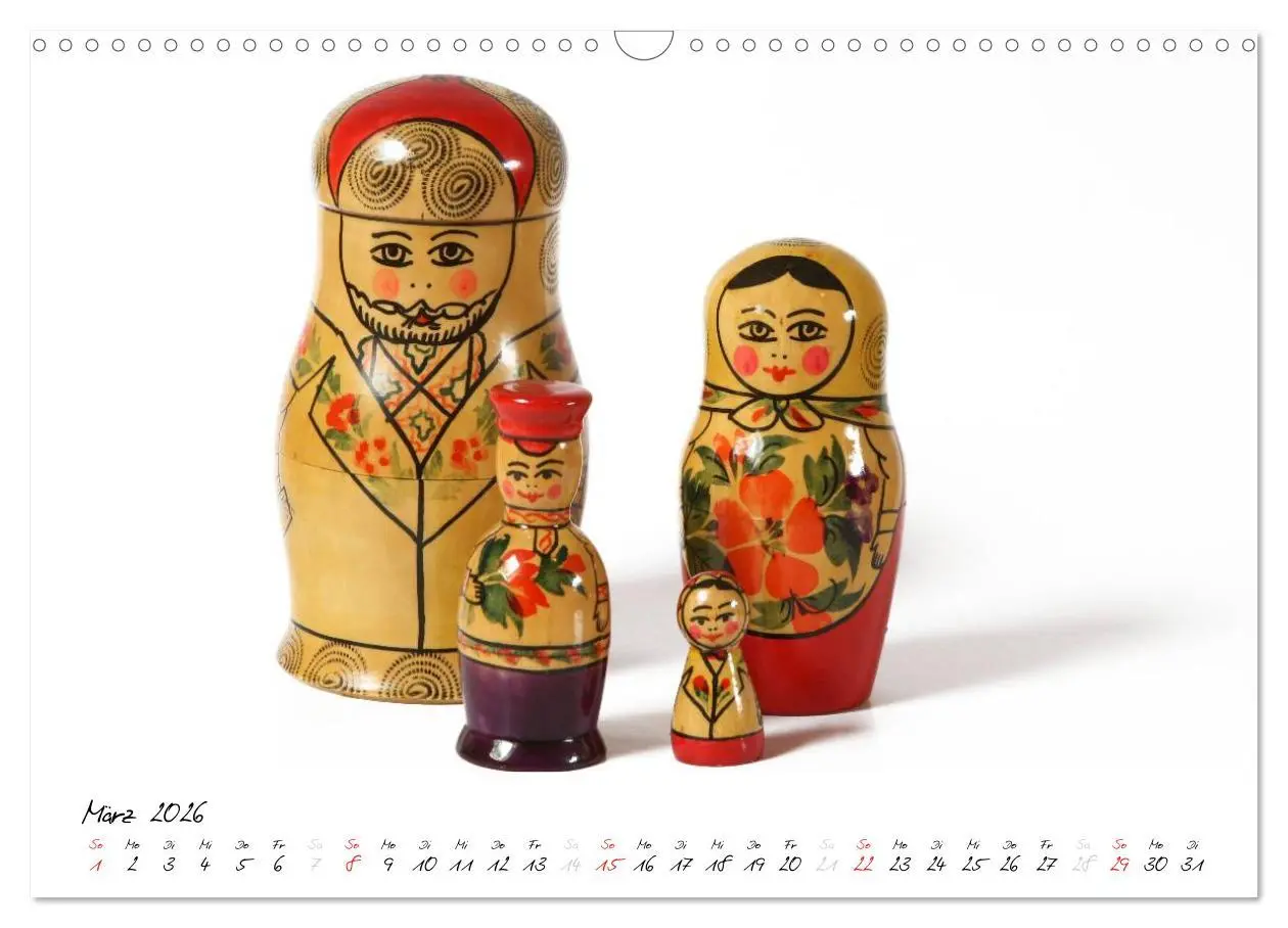 Bild: 9783516239669 | Matroschkas (Wandkalender 2026 DIN A3 quer), CALVENDO Monatskalender
