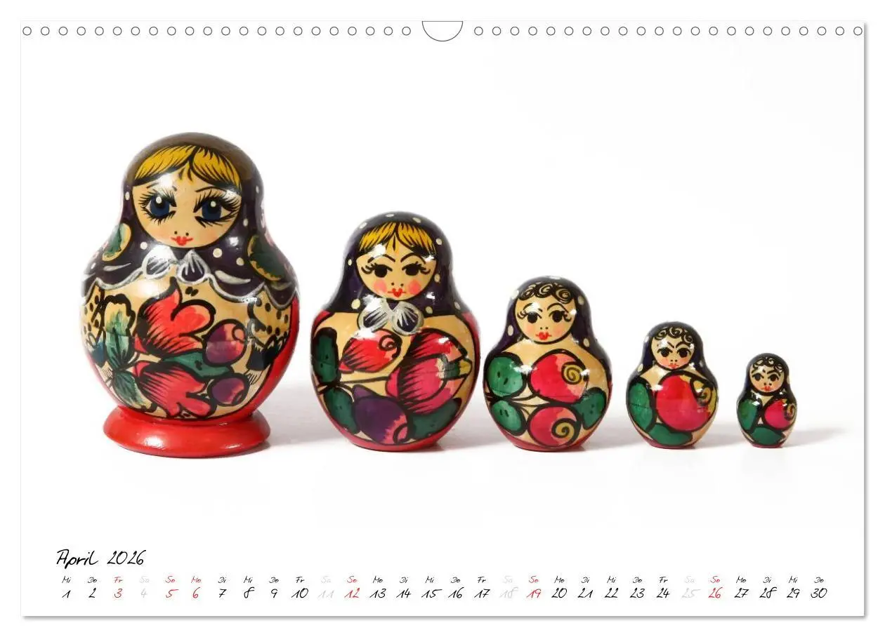 Bild: 9783516239669 | Matroschkas (Wandkalender 2026 DIN A3 quer), CALVENDO Monatskalender