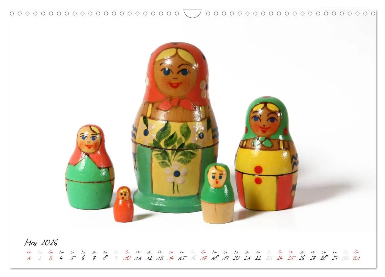 Bild: 9783516239669 | Matroschkas (Wandkalender 2026 DIN A3 quer), CALVENDO Monatskalender
