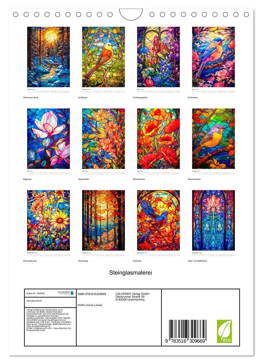Bild: 9783516309669 | Steinglasmalerei (Wandkalender 2026 DIN A4 hoch), CALVENDO...