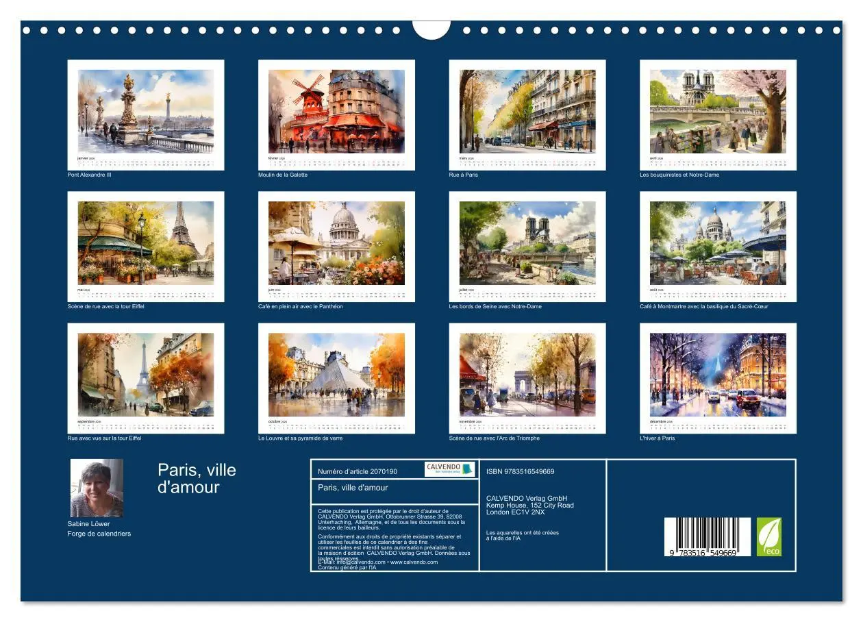 Bild: 9783516549669 | Paris, ville d'amour (Calendrier mural 2026 DIN A3 vertical),...