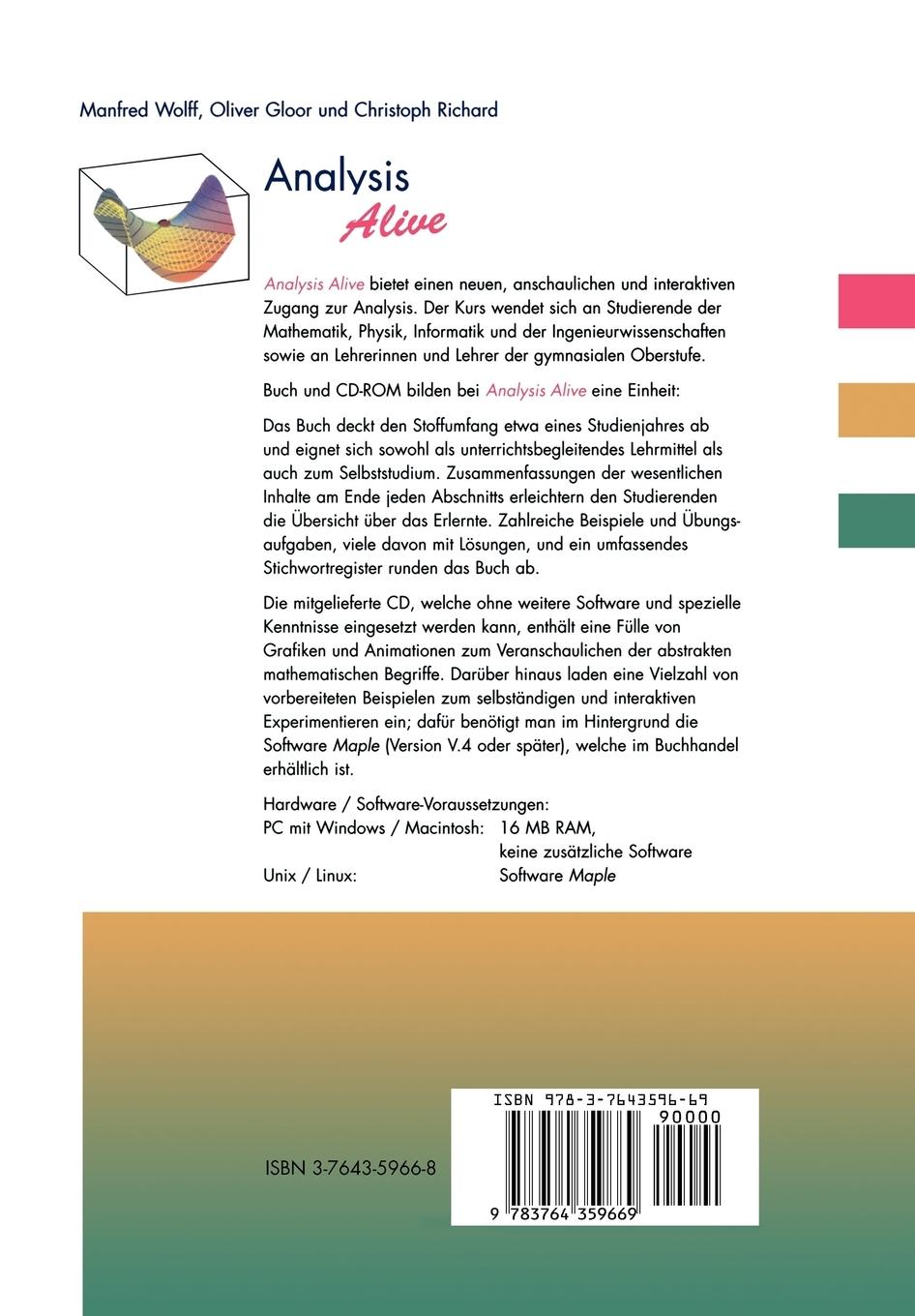 Rückseite: 9783764359669 | Analysis Alive | Ein interaktiver Mathematik-Kurs | Gloor (u. a.)