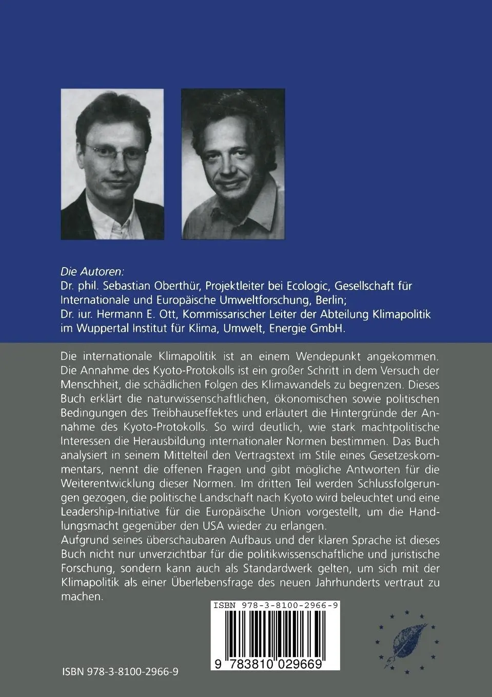 Rückseite: 9783810029669 | Das Kyoto-Protokoll | Hermann E. Ott (u. a.) | Taschenbuch | 443 S.