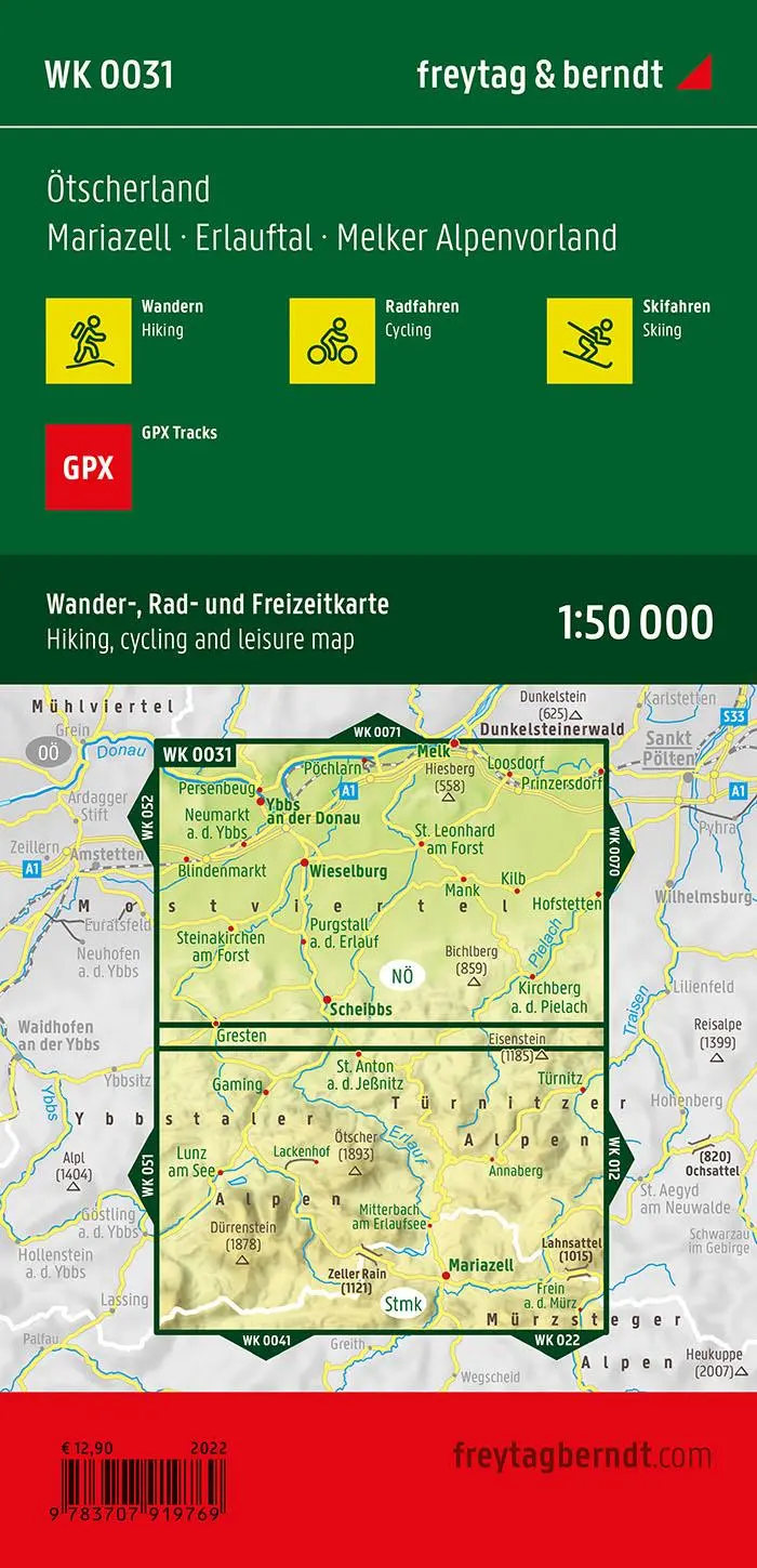 Rückseite: 9783707919769 | freytag &amp; berndt Wanderkarte WK 0031 Ötscherland, Mariazell -...