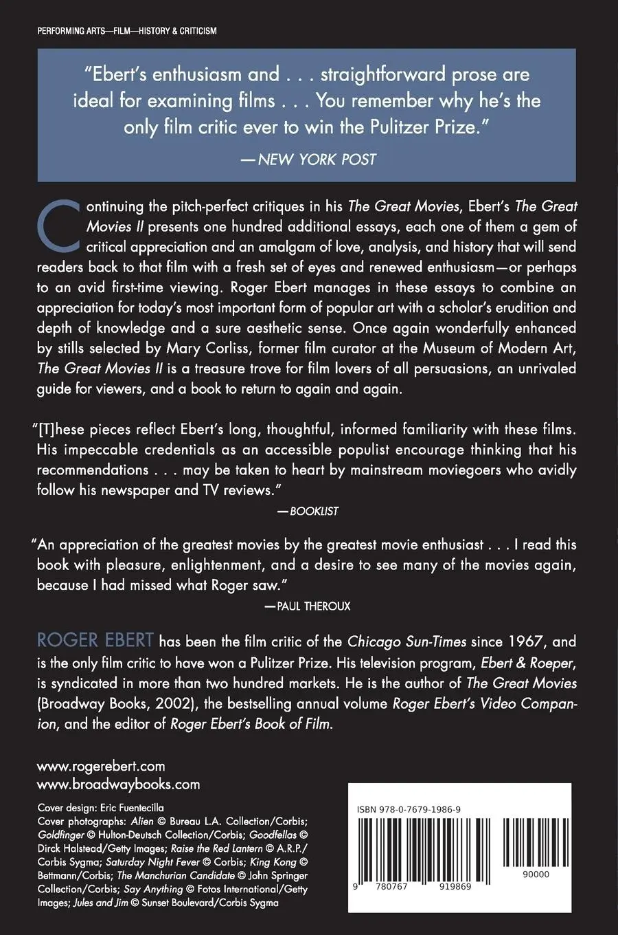 Rückseite: 9780767919869 | The Great Movies II | Roger Ebert | Taschenbuch | Englisch | 2006