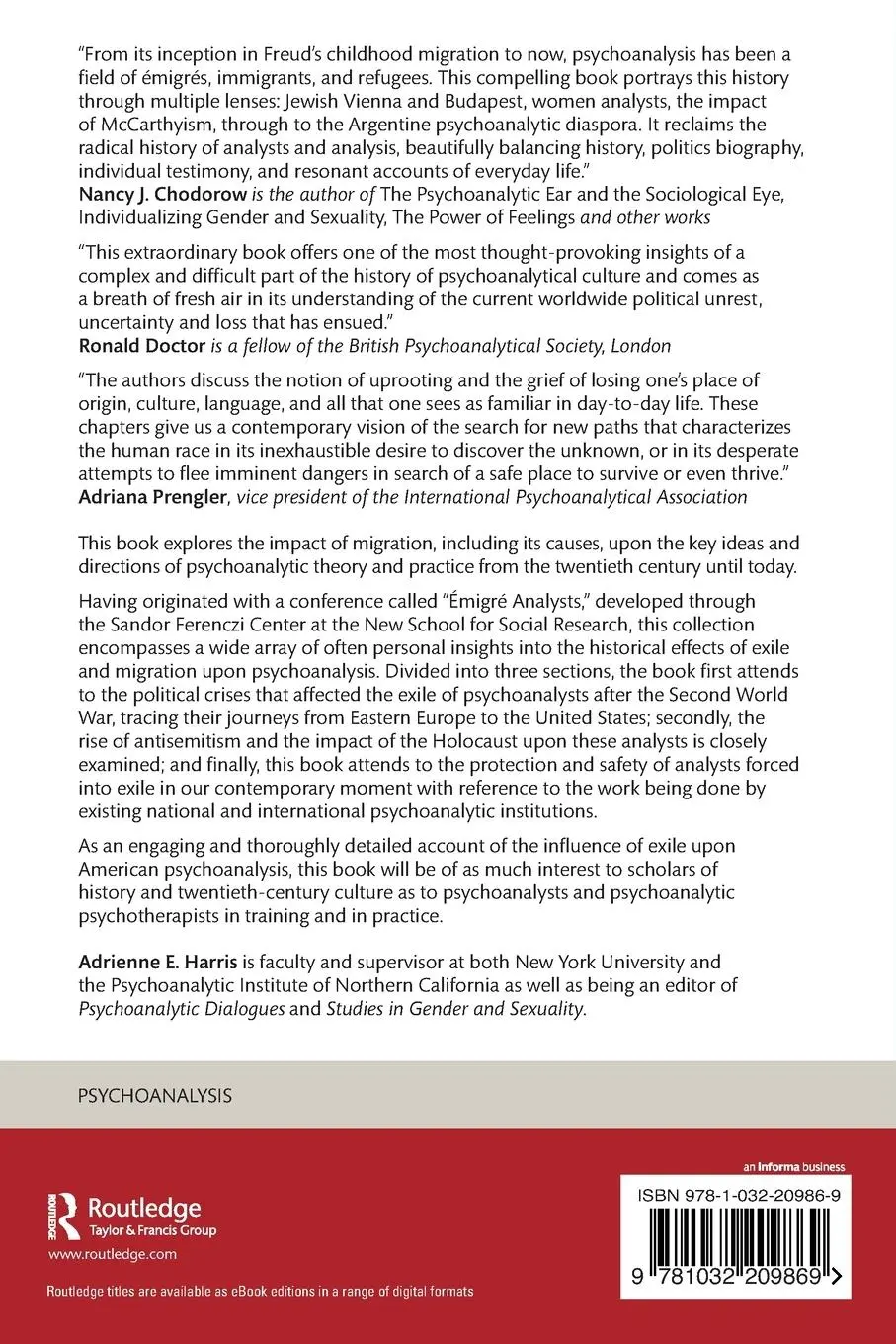 Rückseite: 9781032209869 | The Émigré Analysts and American Psychoanalysis | Adrienne E Harris