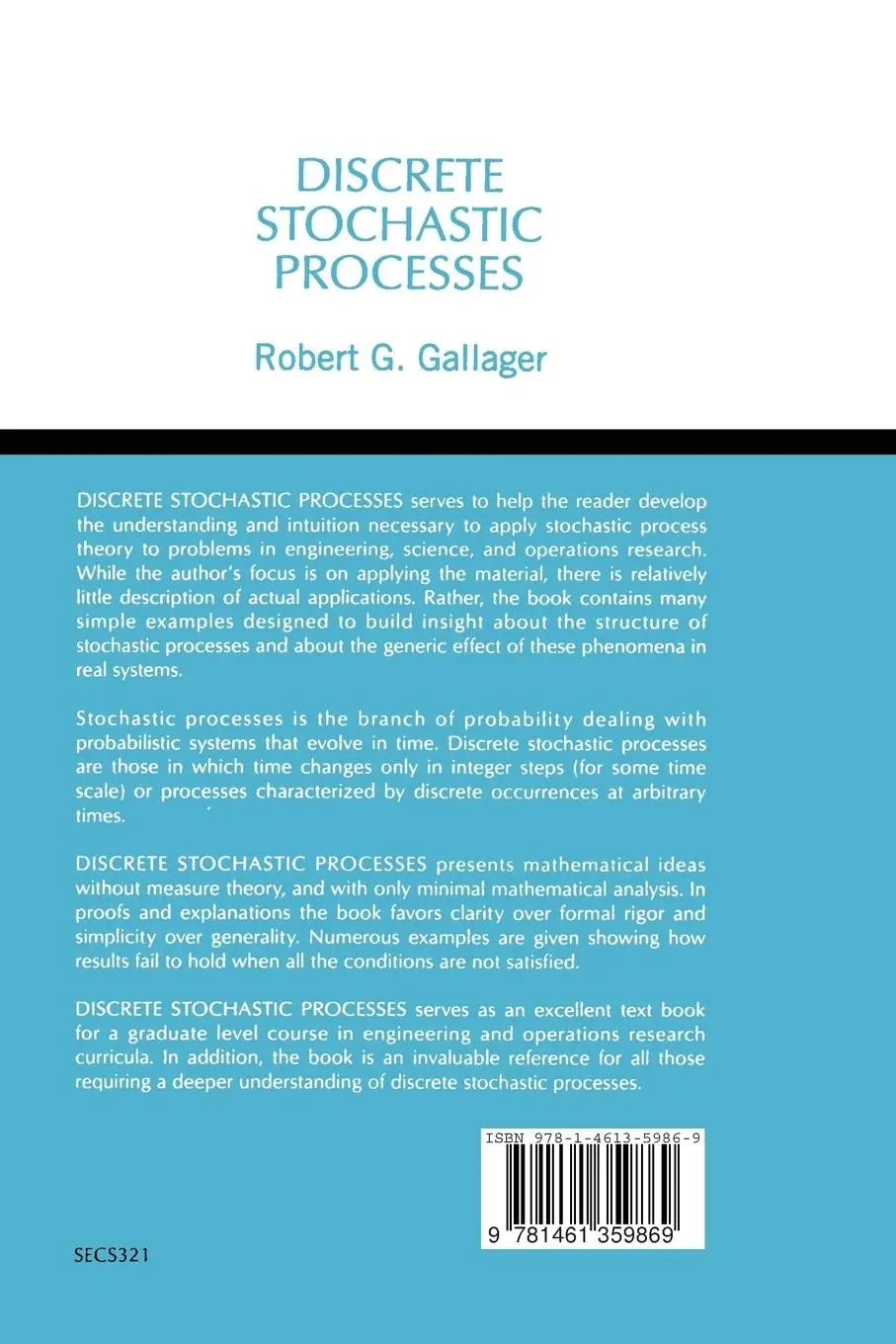 Rückseite: 9781461359869 | Discrete Stochastic Processes | Robert G. Gallager | Taschenbuch