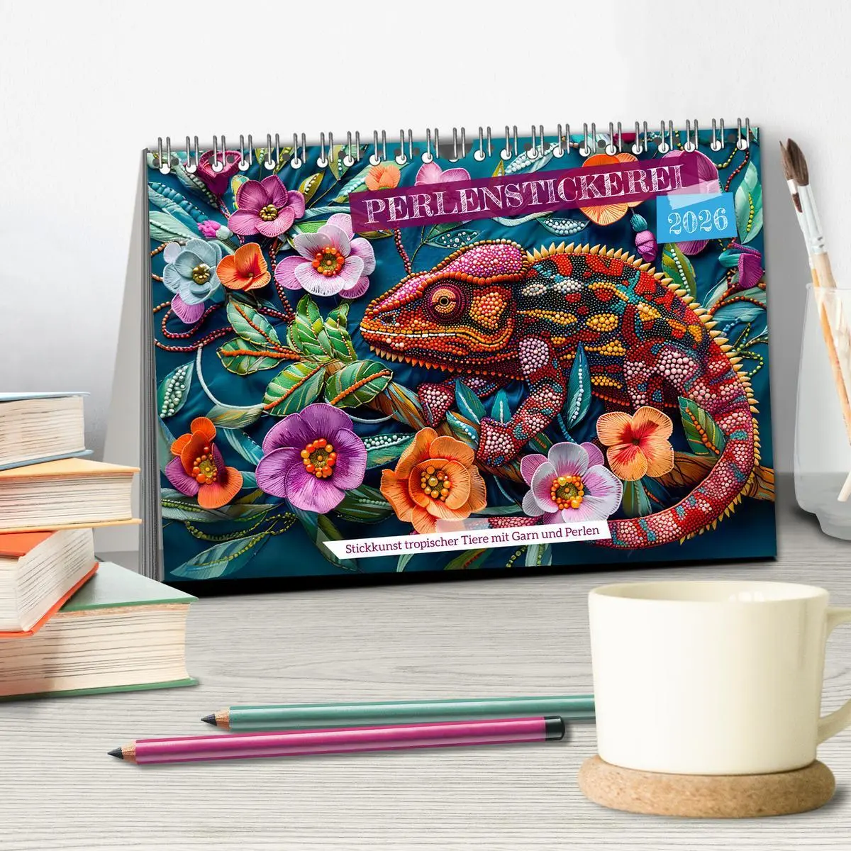 Bild: 9783457439869 | Perlenstickerei - Stickkunst tropischer Tiere mit Garn und Perlen...