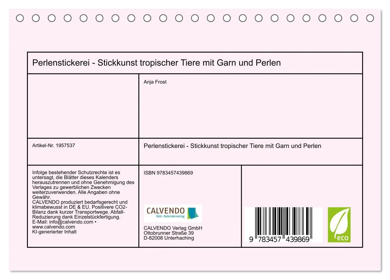 Bild: 9783457439869 | Perlenstickerei - Stickkunst tropischer Tiere mit Garn und Perlen...