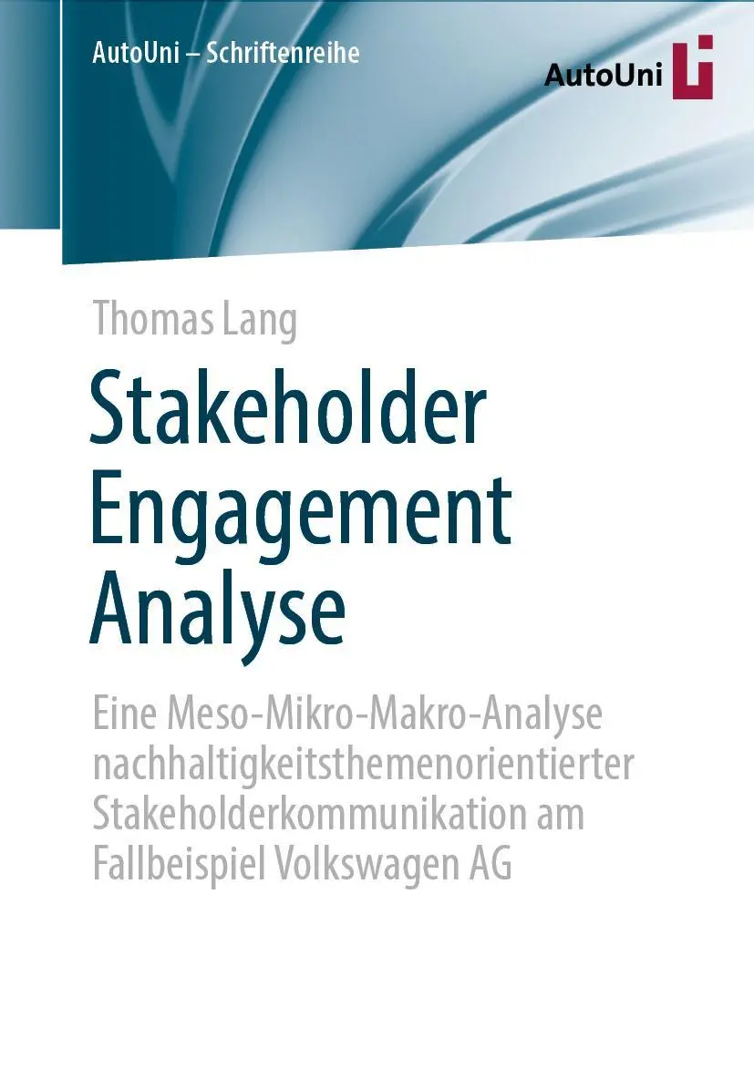 Cover: 9783658339869 | Stakeholder Engagement Analyse | Thomas Lang | Taschenbuch | xviii