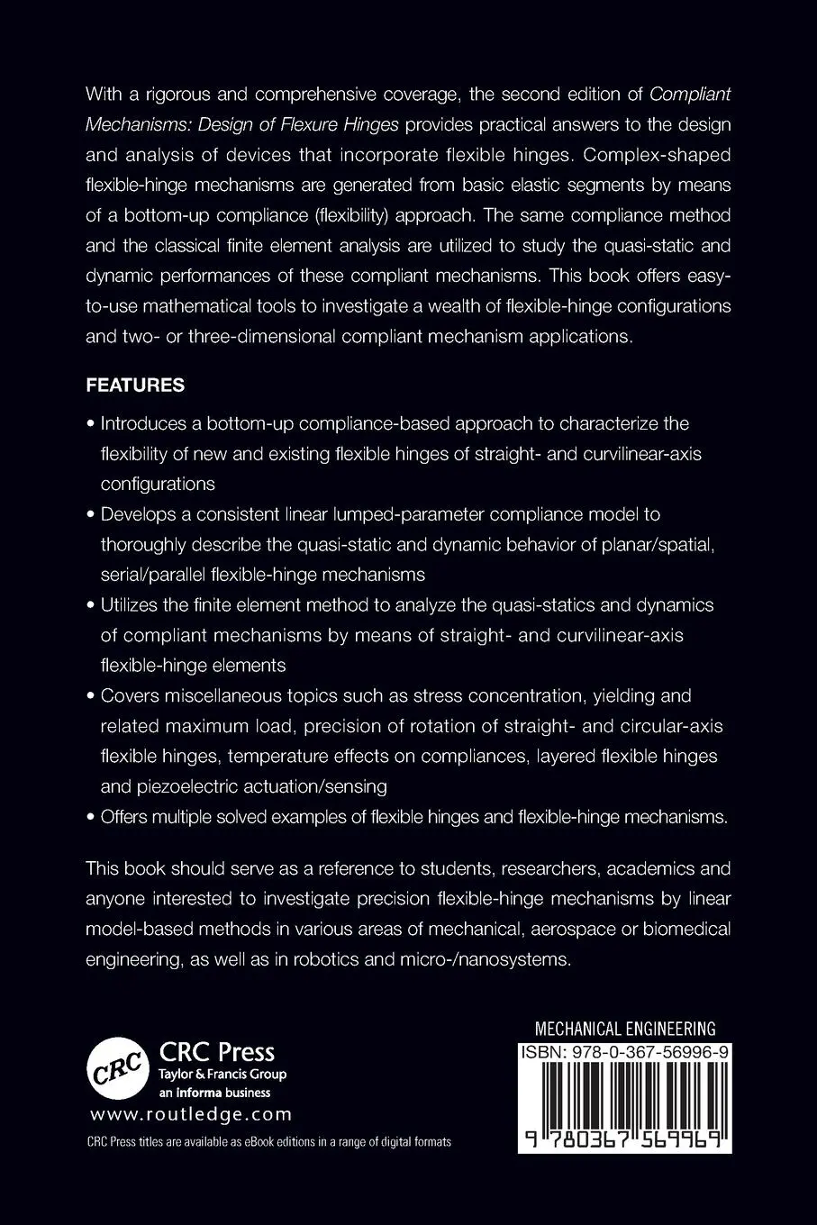 Rückseite: 9780367569969 | Compliant Mechanisms | Design of Flexure Hinges | Nicolae Lobontiu