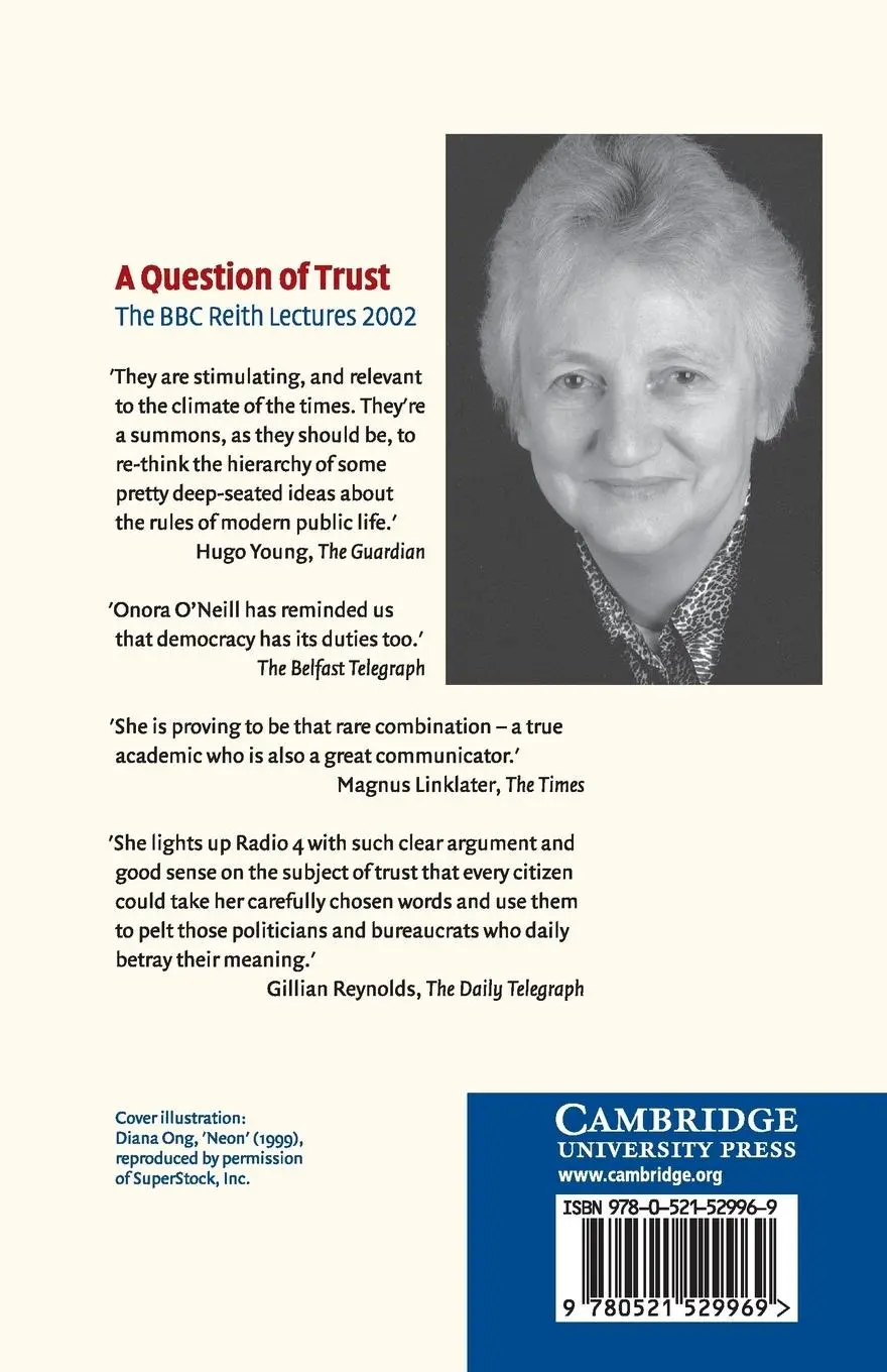 Rückseite: 9780521529969 | A Question of Trust | Onora O'Neill | Taschenbuch | Englisch | 2016