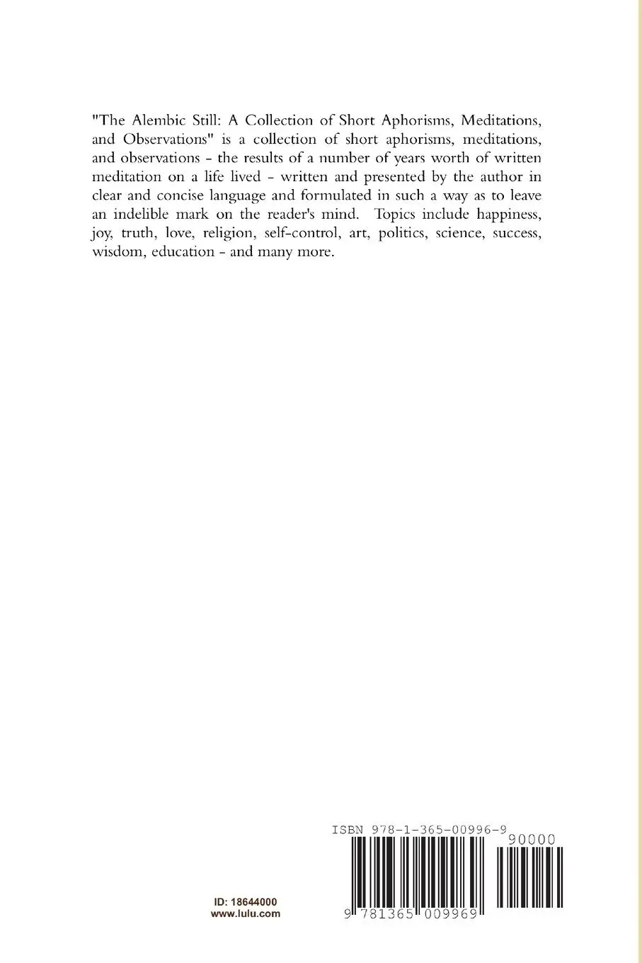 Rückseite: 9781365009969 | The Alembic Still | Todd Burton | Taschenbuch | Englisch | 2016