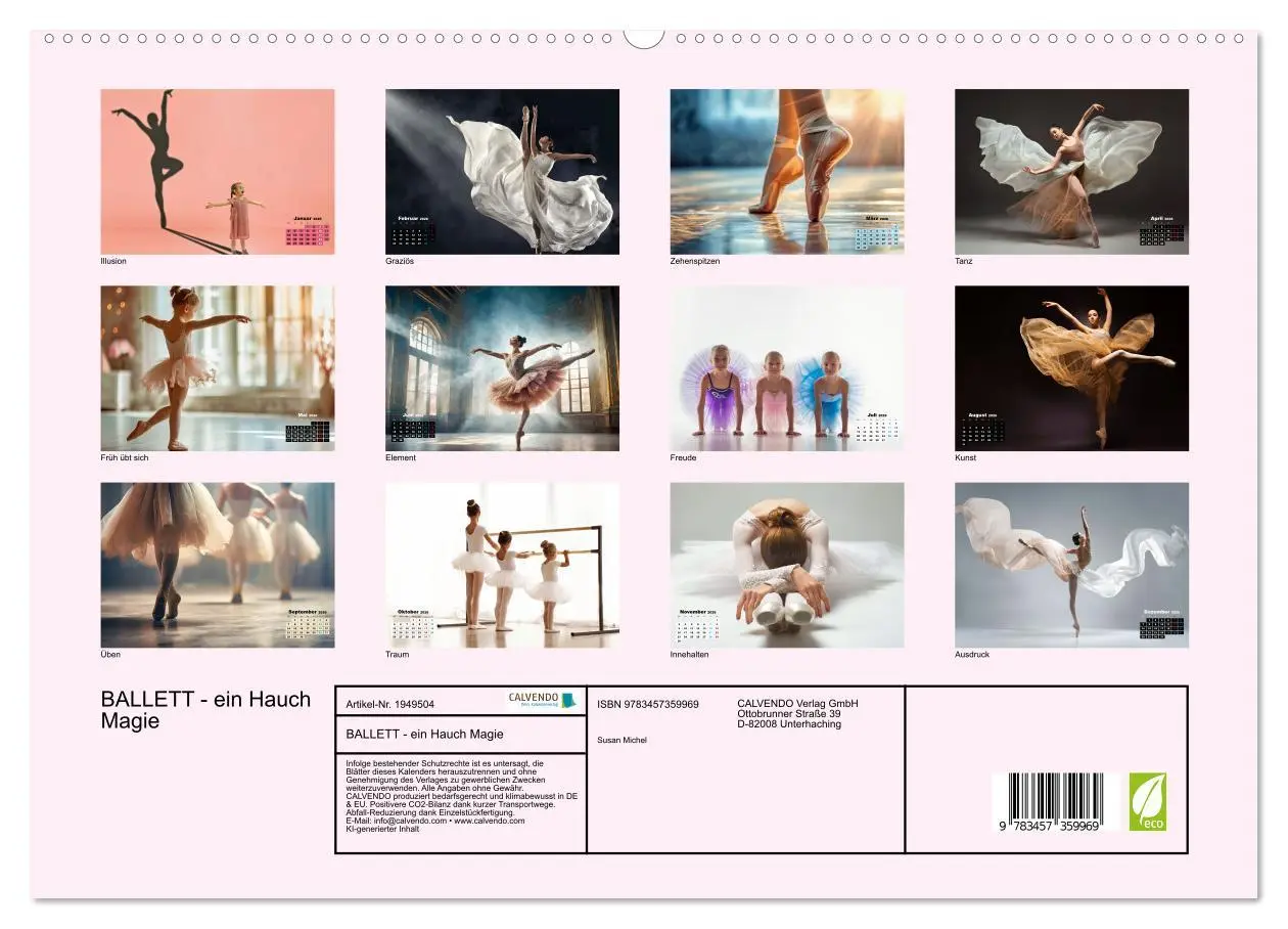 Bild: 9783457359969 | BALLETT - ein Hauch Magie (hochwertiger Premium Wandkalender 2026...