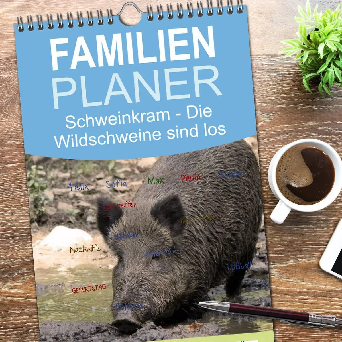 Bild: 9783516519969 | Familienplaner 2026 - Schweinkram - Die Wildschweine sind los mit 5...