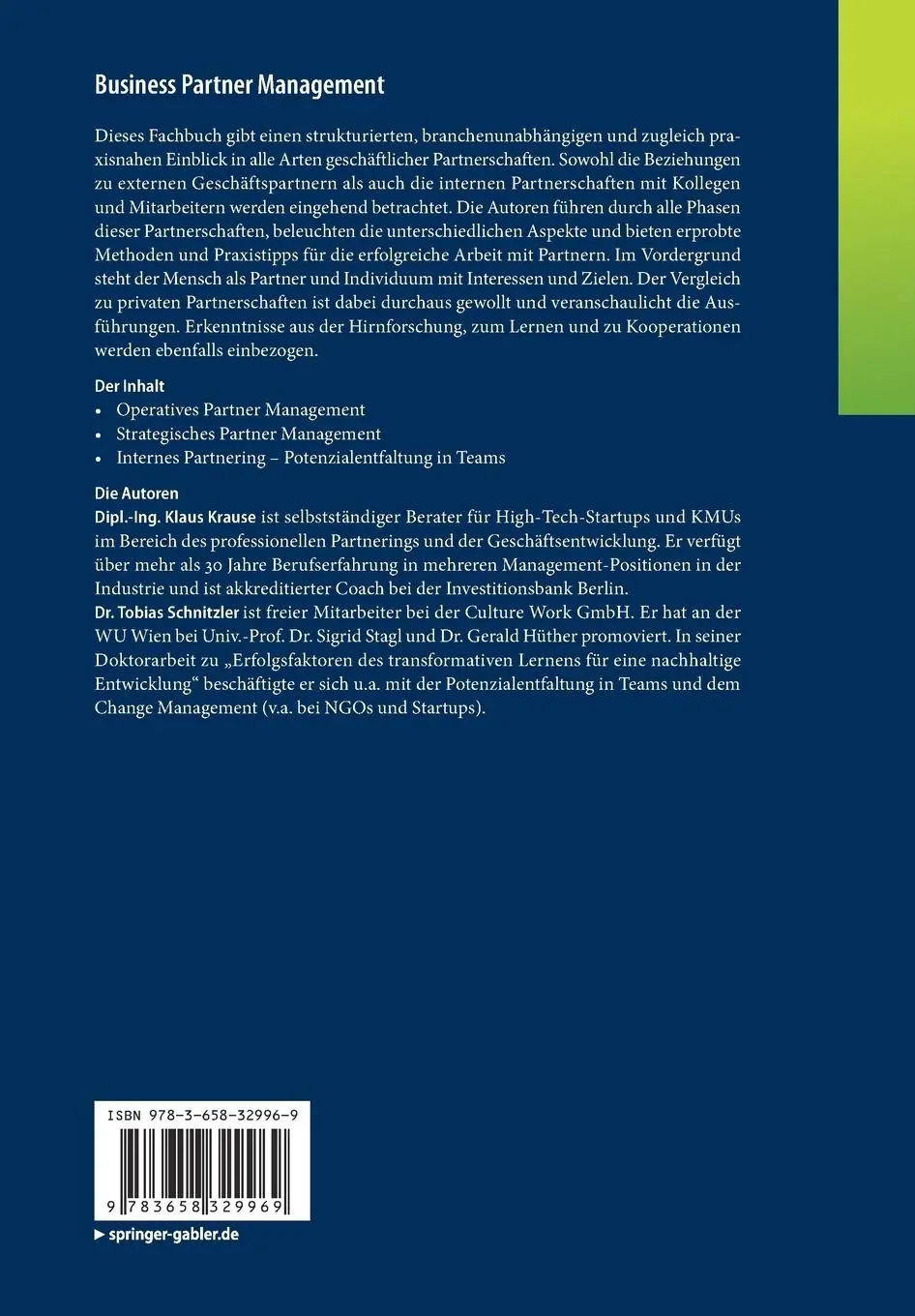 Rückseite: 9783658329969 | Business Partner Management | Klaus Krause (u. a.) | Taschenbuch | xii