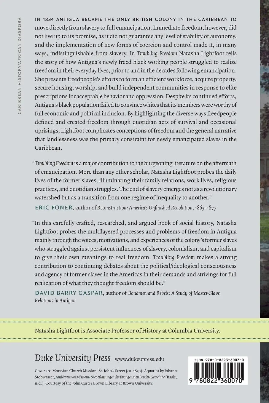 Rückseite: 9780822360070 | Troubling Freedom | Antigua and the Aftermath of British Emancipation