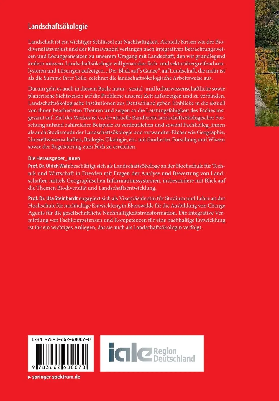 Rückseite: 9783662680070 | Landschaftsökologie | Von der Wissenschaft in die Praxis | Taschenbuch