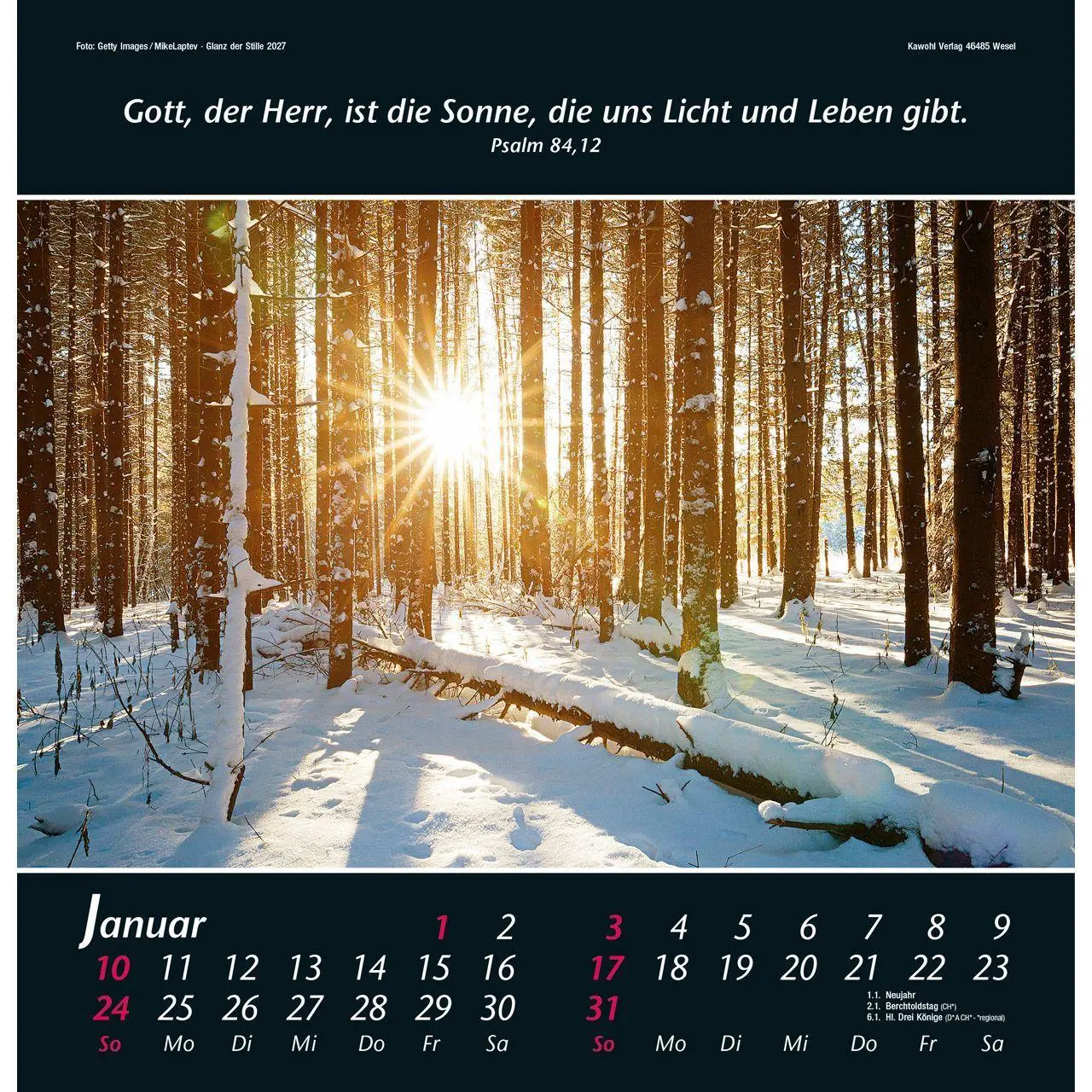 Bild: 9783754820070 | Glanz der Stille 2027 | Psalmworte und Farbfotos zur Besinnung | 14 S.