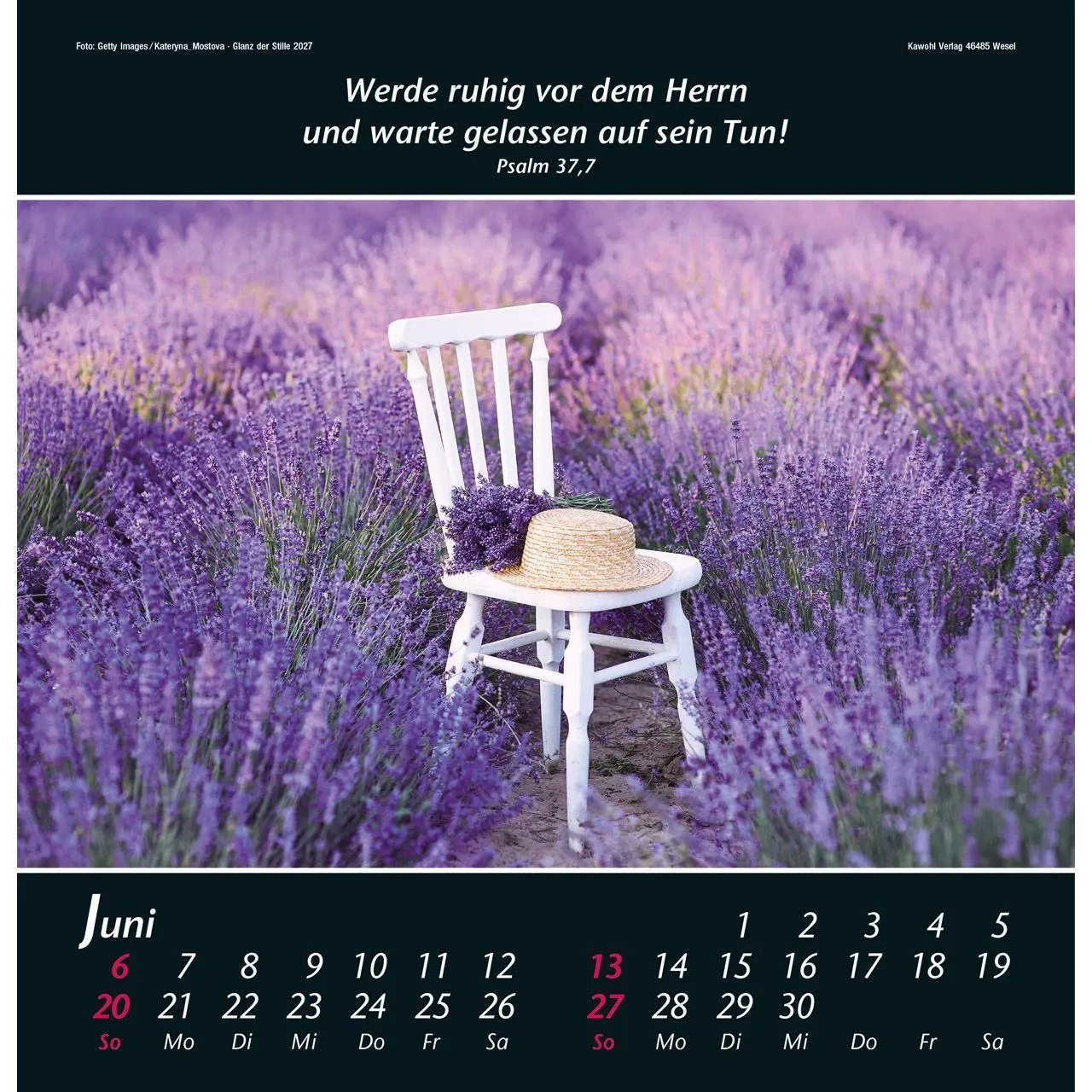 Bild: 9783754820070 | Glanz der Stille 2027 | Psalmworte und Farbfotos zur Besinnung | 14 S.