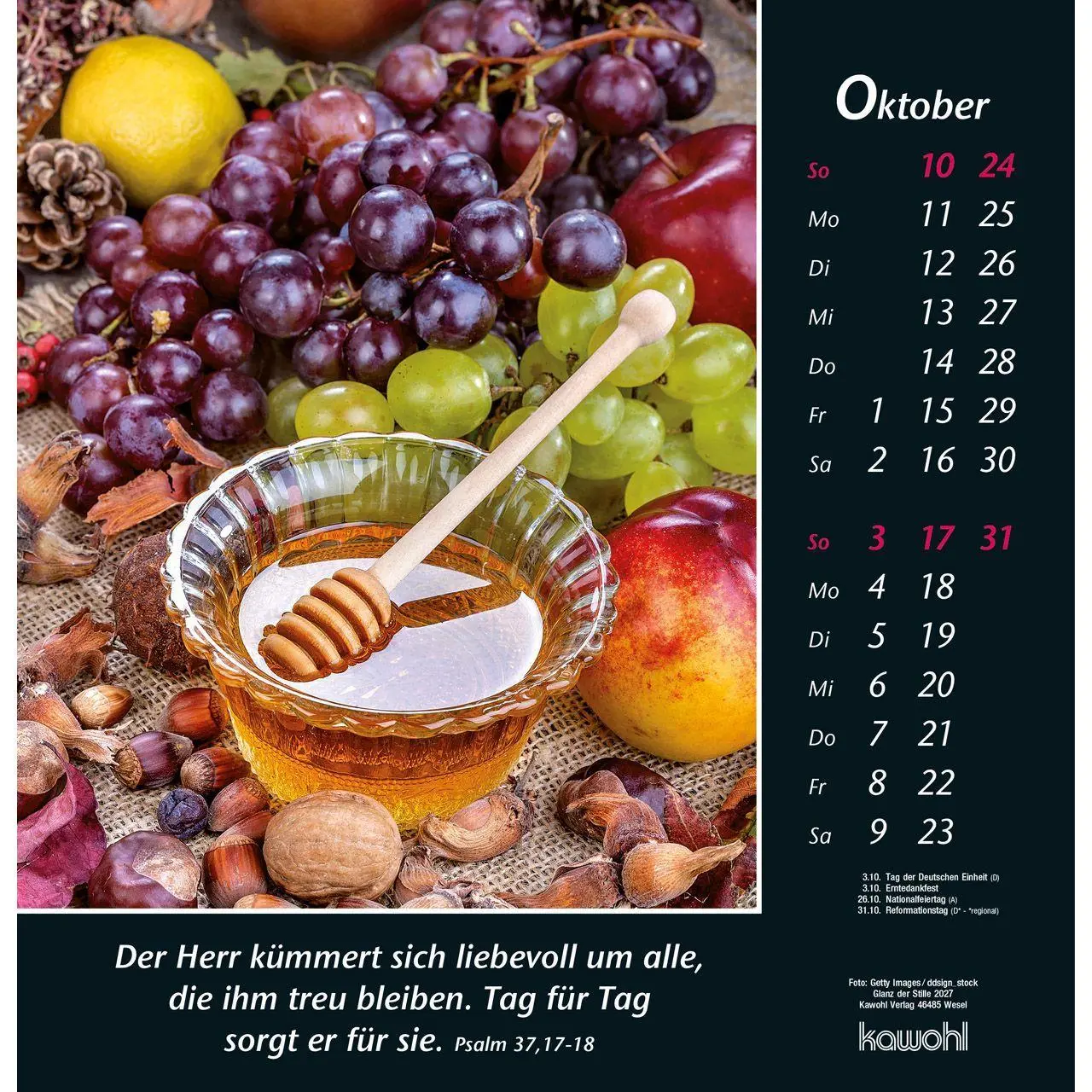 Bild: 9783754820070 | Glanz der Stille 2027 | Psalmworte und Farbfotos zur Besinnung | 14 S.
