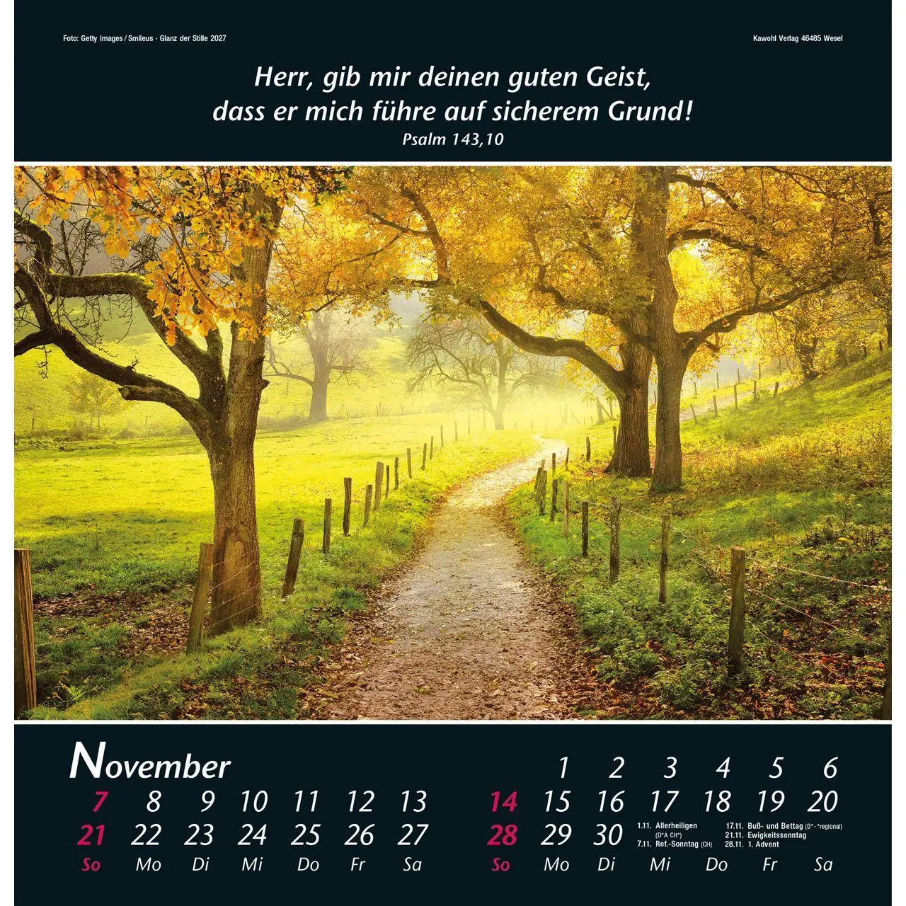 Bild: 9783754820070 | Glanz der Stille 2027 | Psalmworte und Farbfotos zur Besinnung | 14 S.
