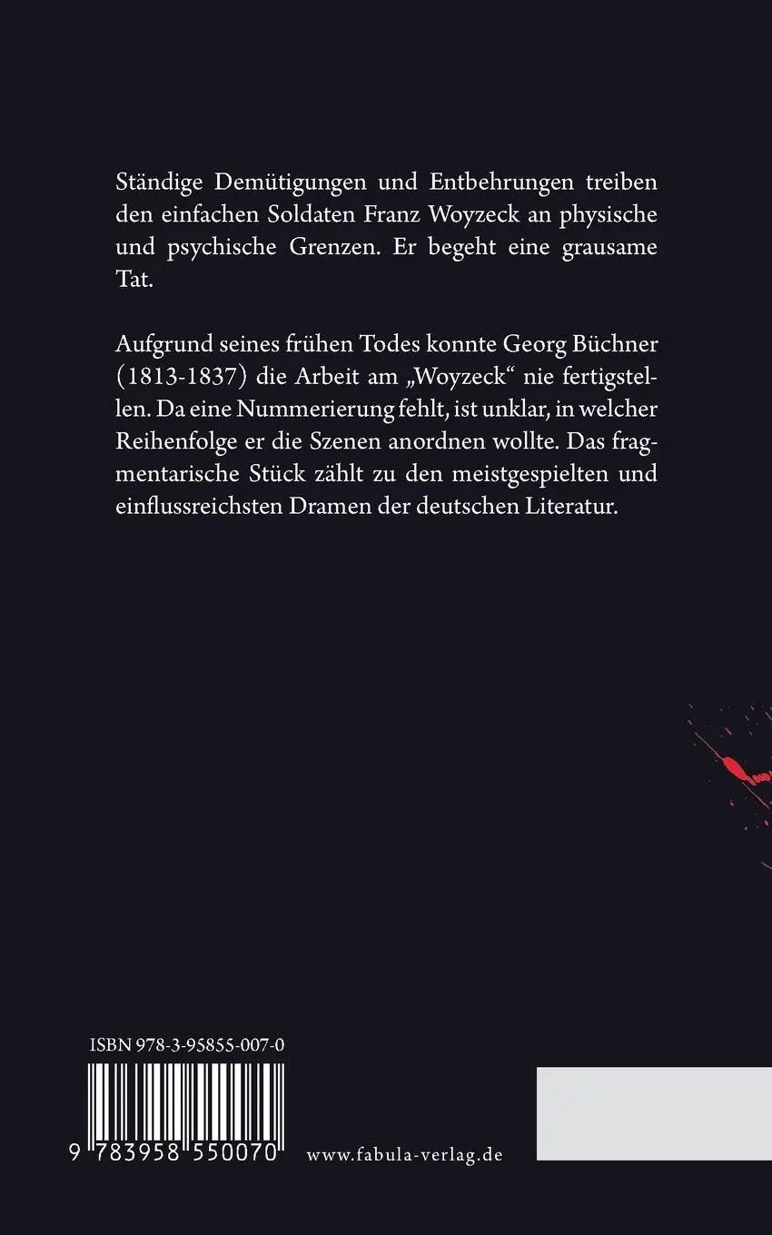 Rückseite: 9783958550070 | Woyzeck | Georg Büchner | Taschenbuch | 48 S. | Deutsch | 2022
