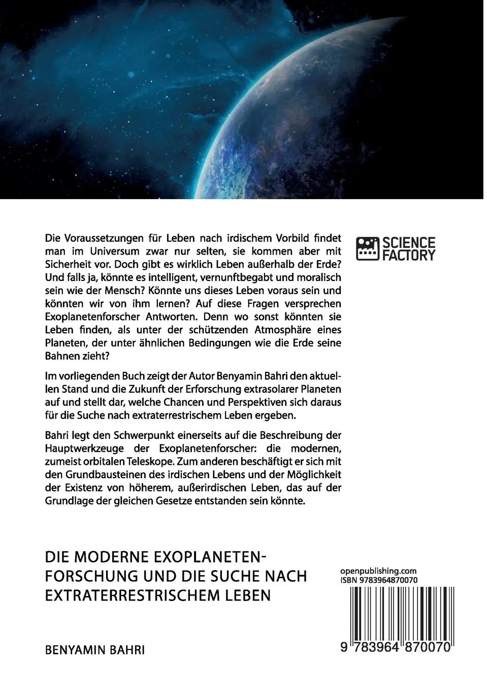 Rückseite: 9783964870070 | Die moderne Exoplanetenforschung und die Suche nach...