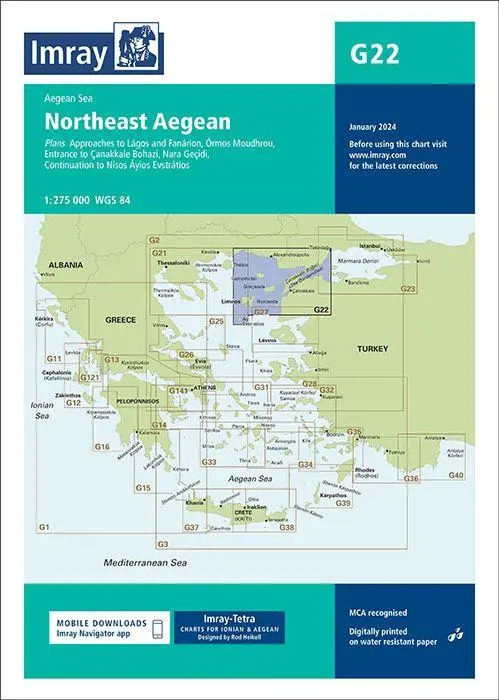 Cover: 9781786790170 | G22 Northeast Aegean Sea | Imray G Series | (Land-)Karte | Englisch