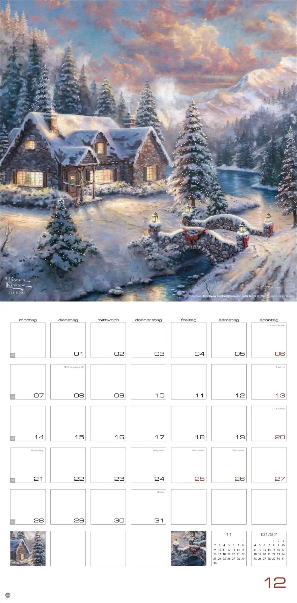 Bild: 9783756410170 | Thomas Kinkade: Land of Light Broschurkalender 2026 | Thomas Kinkade