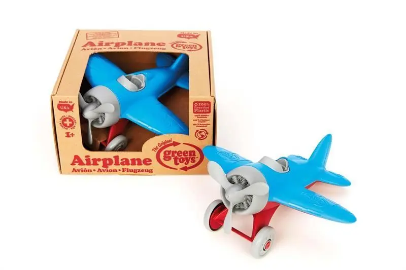 Bild: 816409010270 | GREENTOYS Sport-Flugzeug mit blauen Tragflächen | Green Toys Inc