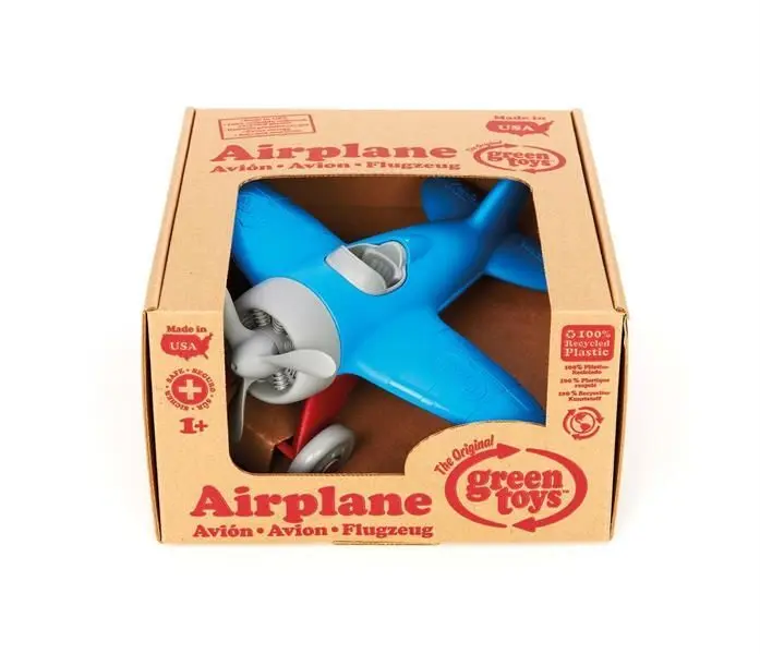 Bild: 816409010270 | GREENTOYS Sport-Flugzeug mit blauen Tragflächen | Green Toys Inc