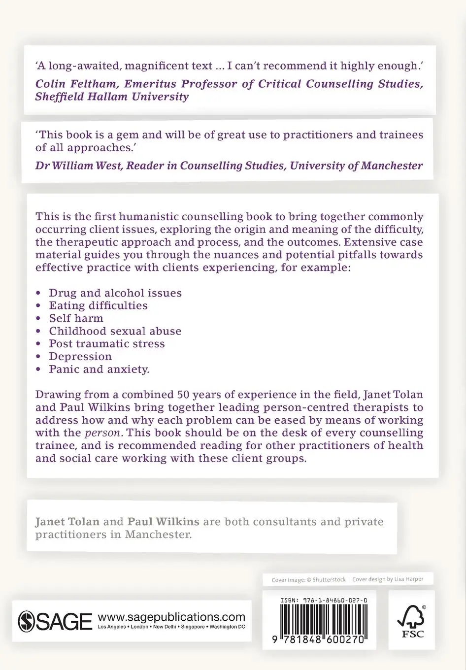 Rückseite: 9781848600270 | Client Issues in Counselling and Psychotherapy | Janet Tolan (u. a.)