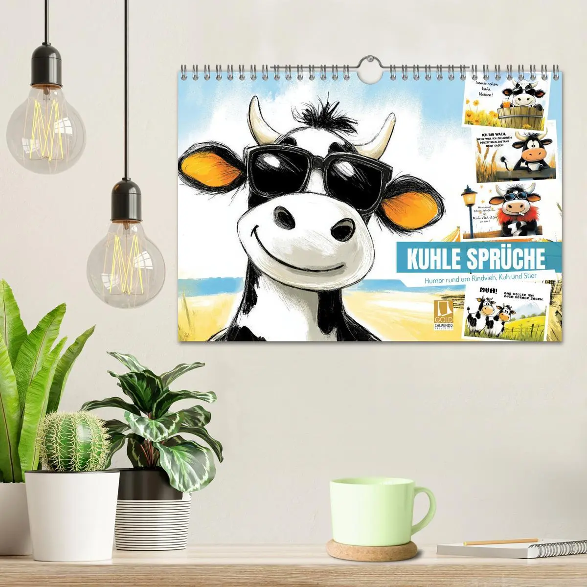 Bild: 9783457280270 | Kuhle Sprüche (Wandkalender 2026 DIN A4 quer), CALVENDO Monatskalender