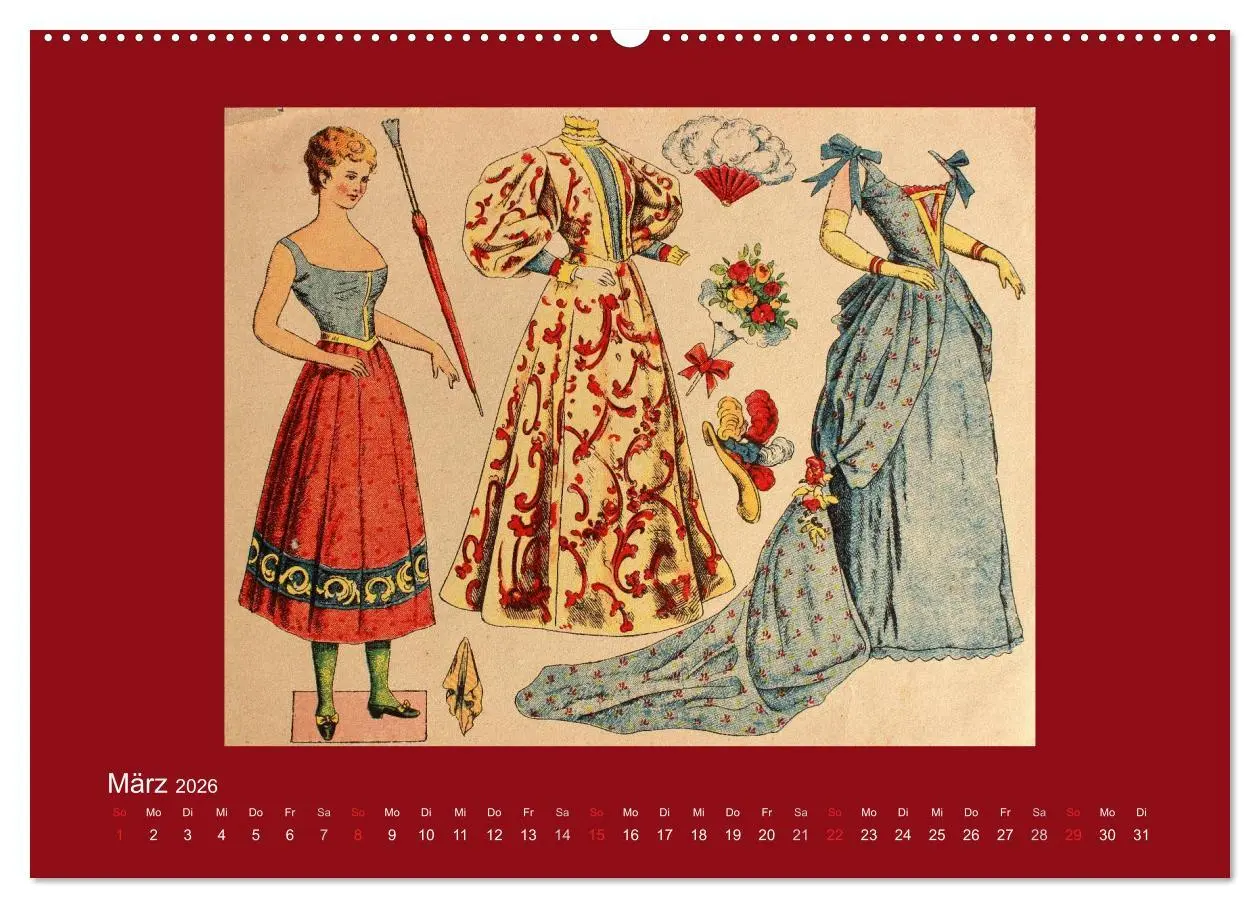 Bild: 9783516130270 | Alte europäische Ankleidepuppen aus Papier (Wandkalender 2026 DIN...
