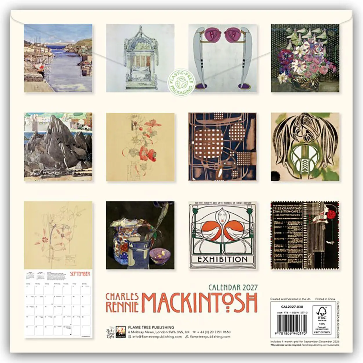 Rückseite: 9781806940370 | Charles Rennie Mackintosh 2027 - Original Flame Tree...