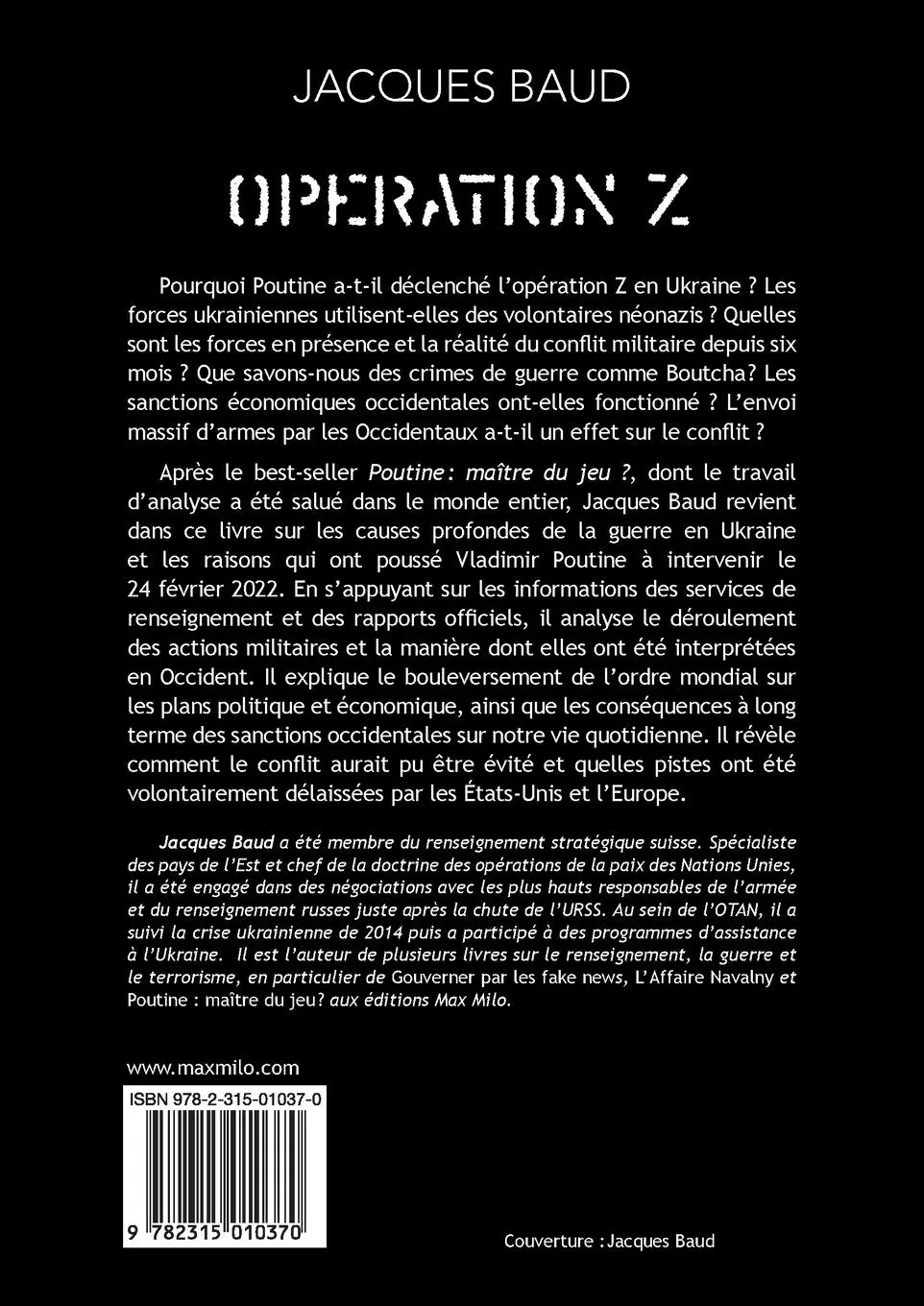Rückseite: 9782315010370 | Opération Z | Jacques Baud | Taschenbuch | Französisch | 2024