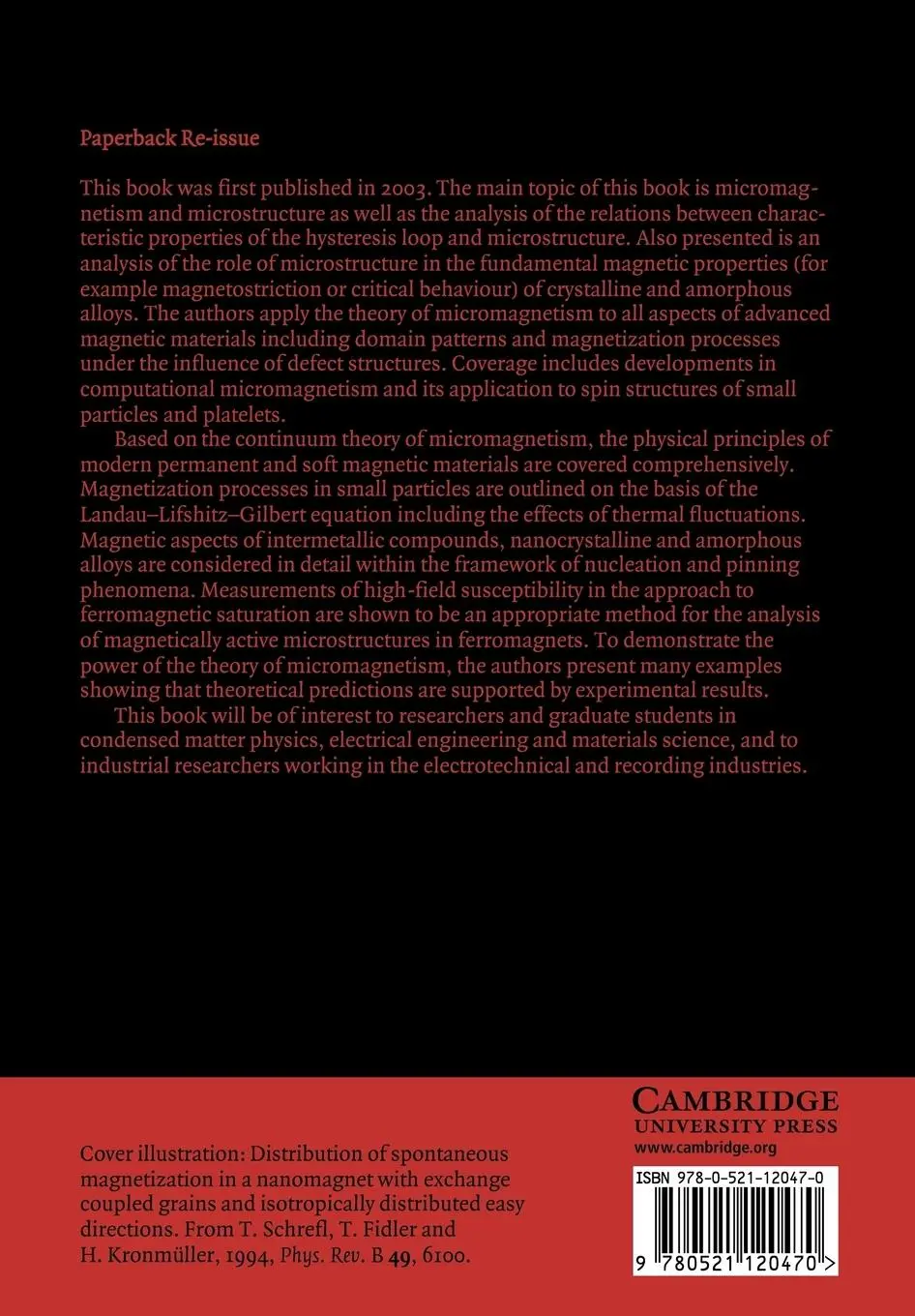 Rückseite: 9780521120470 | Micromagnetism and the Microstructure of Ferromagnetic Solids | Buch