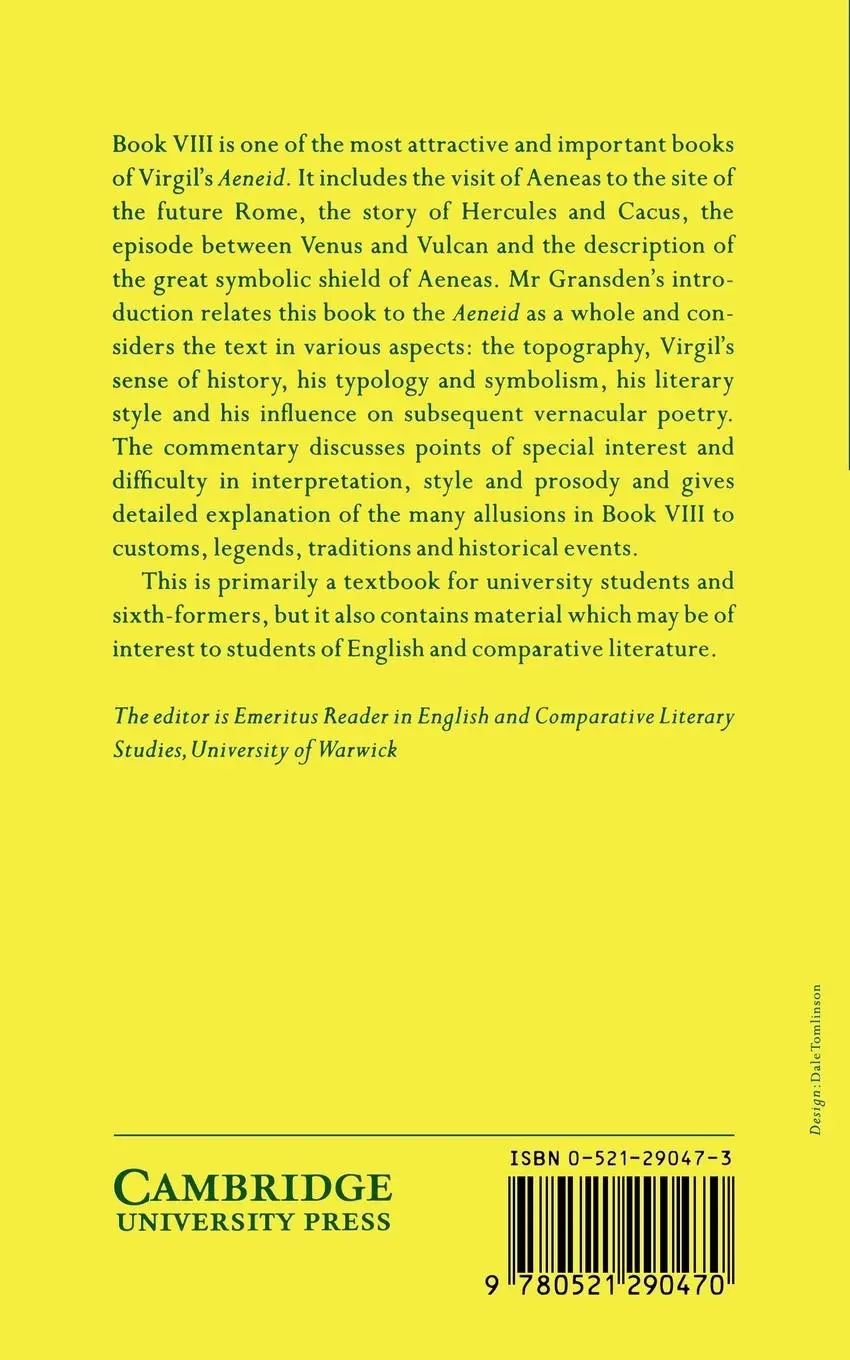 Rückseite: 9780521290470 | Virgil | Aeneid Book VIII | Virgil (u. a.) | Taschenbuch | Englisch