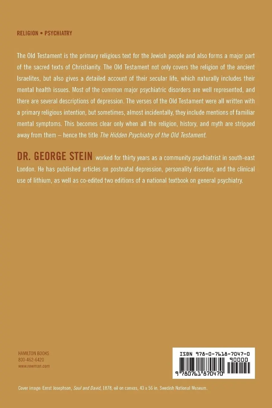 Rückseite: 9780761870470 | The Hidden Psychiatry of the Old Testament | George Stein | Buch