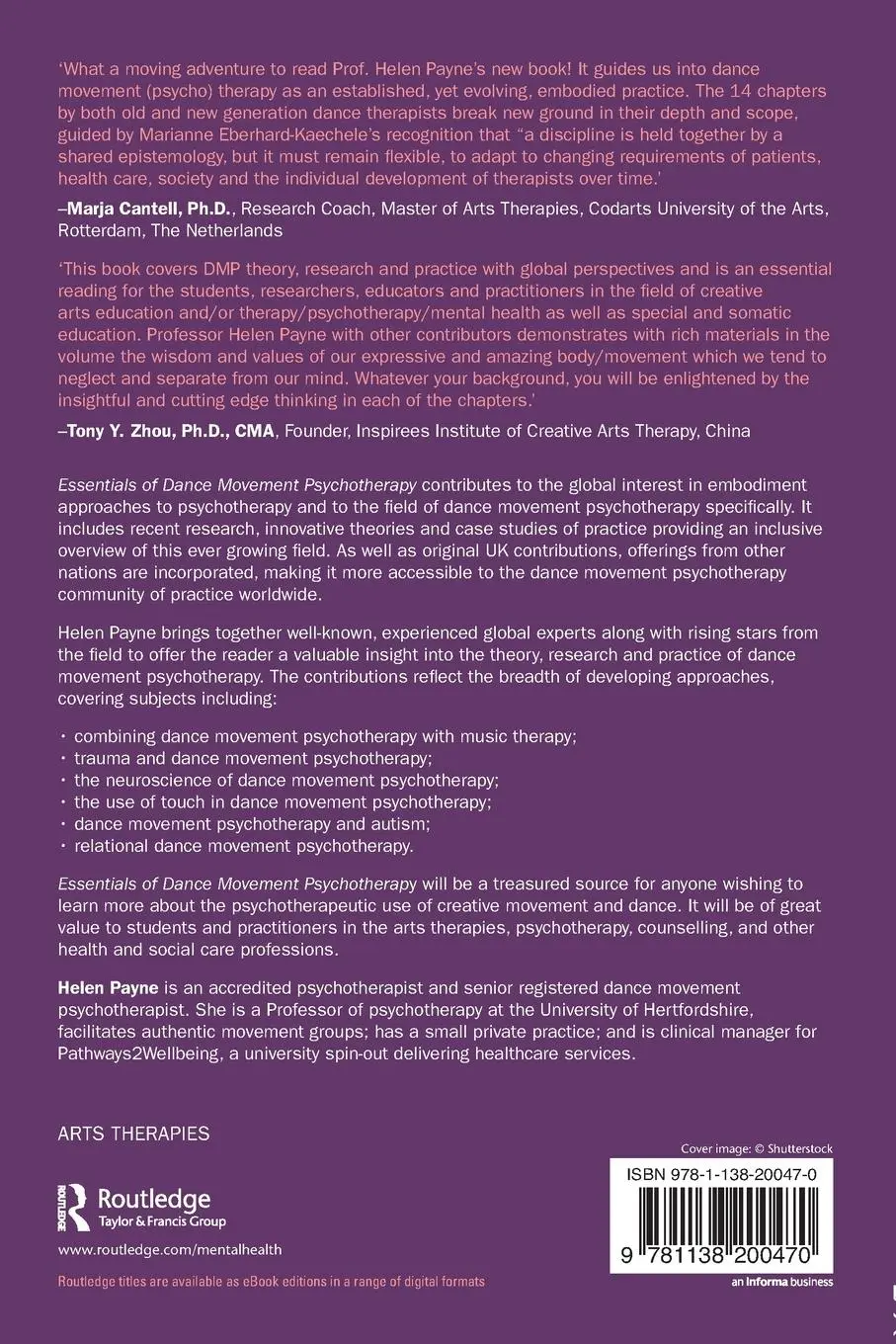 Rückseite: 9781138200470 | Essentials of Dance Movement Psychotherapy | Helen Payne | Taschenbuch