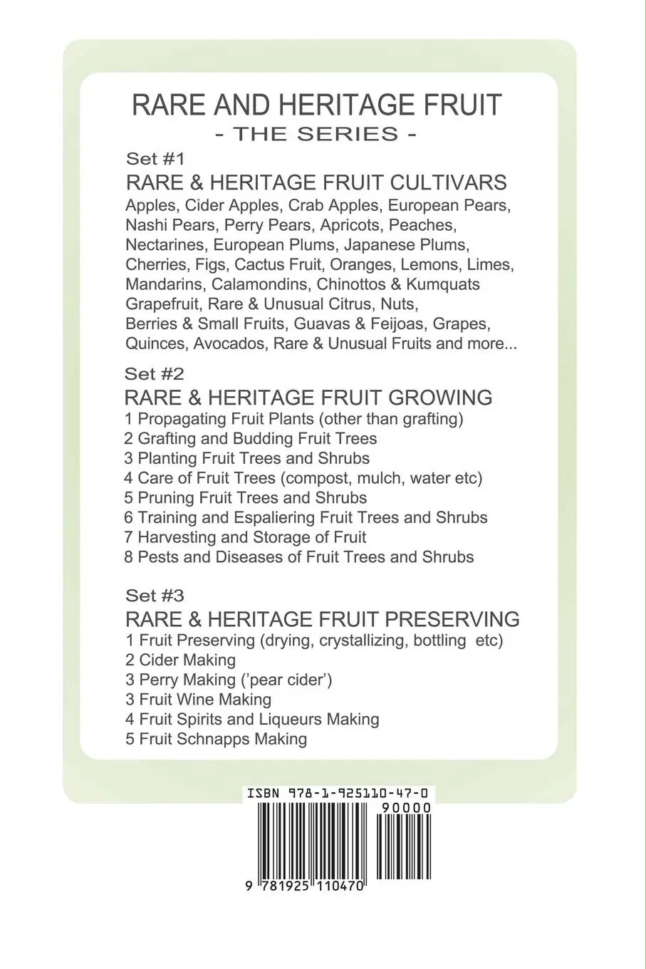 Rückseite: 9781925110470 | Perry Pears | Rare and Heritage Fruit Cultivars #6 | C. Thornton