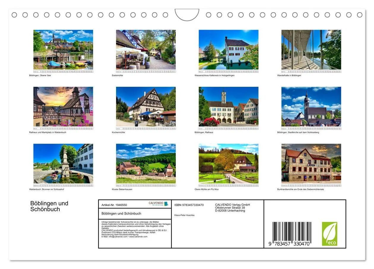 Bild: 9783457330470 | Böblingen und Schönbuch (Wandkalender 2026 DIN A4 quer), CALVENDO...